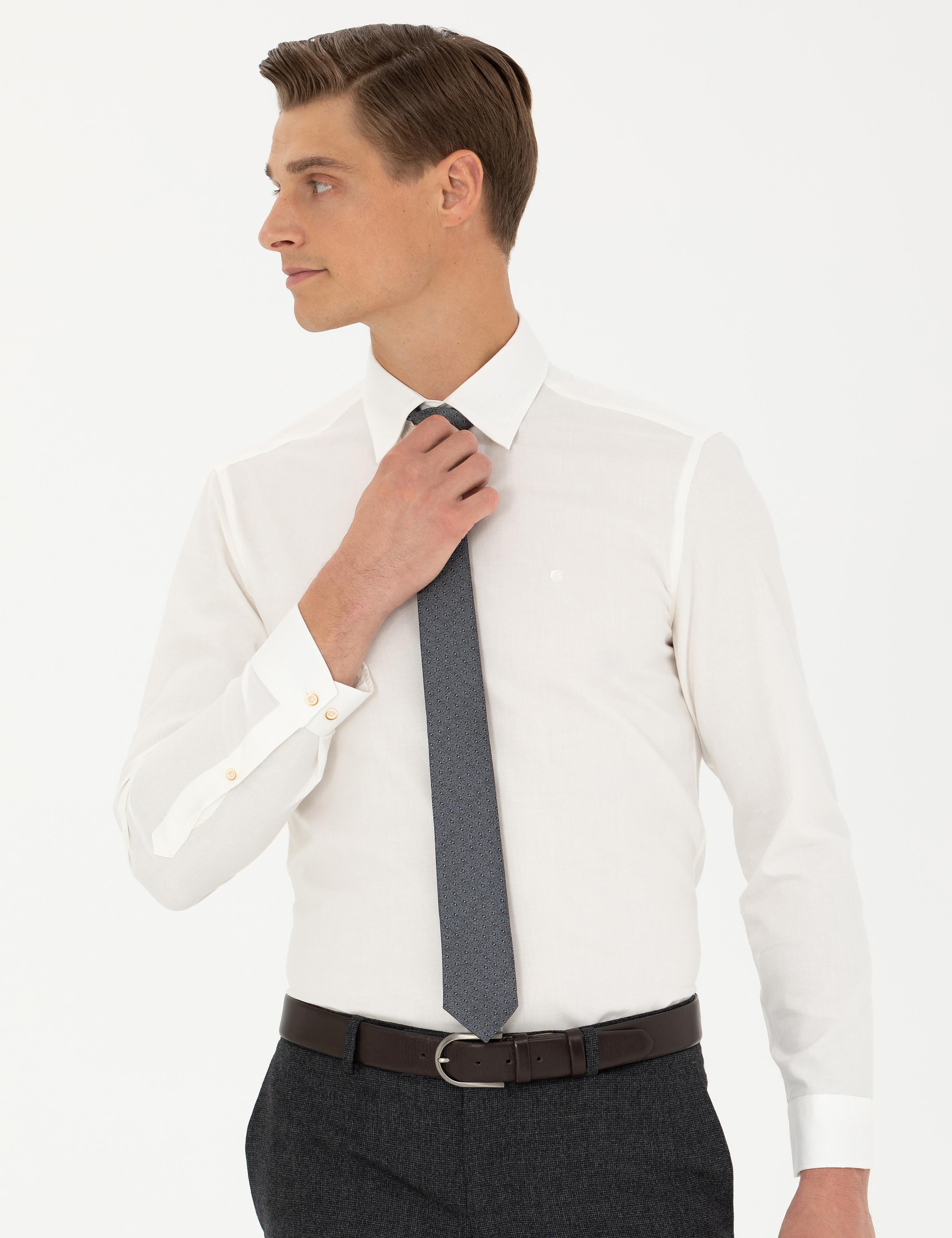 Beyaz Slim Fit Uzun Kollu Klasik Gömlek - 50273661189