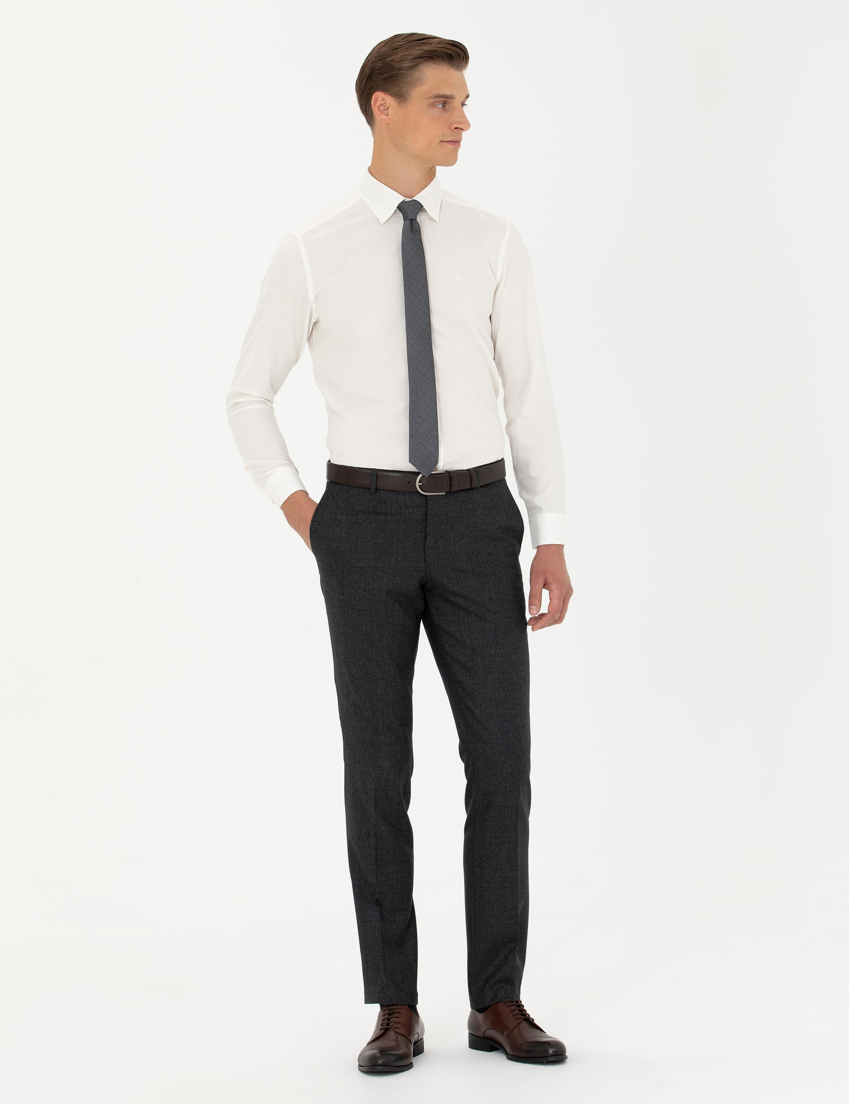 Beyaz Slim Fit Uzun Kollu Klasik Gömlek - 50273661189