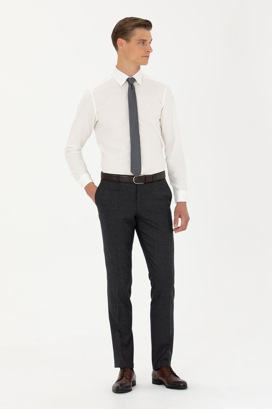 Beyaz Slim Fit Uzun Kollu Klasik Gömlek - 50273661189