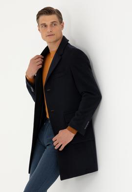 Lacivert Slim Fit Palto