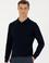Lacivert Slim Fit Polo Yaka Basic Triko Kazak