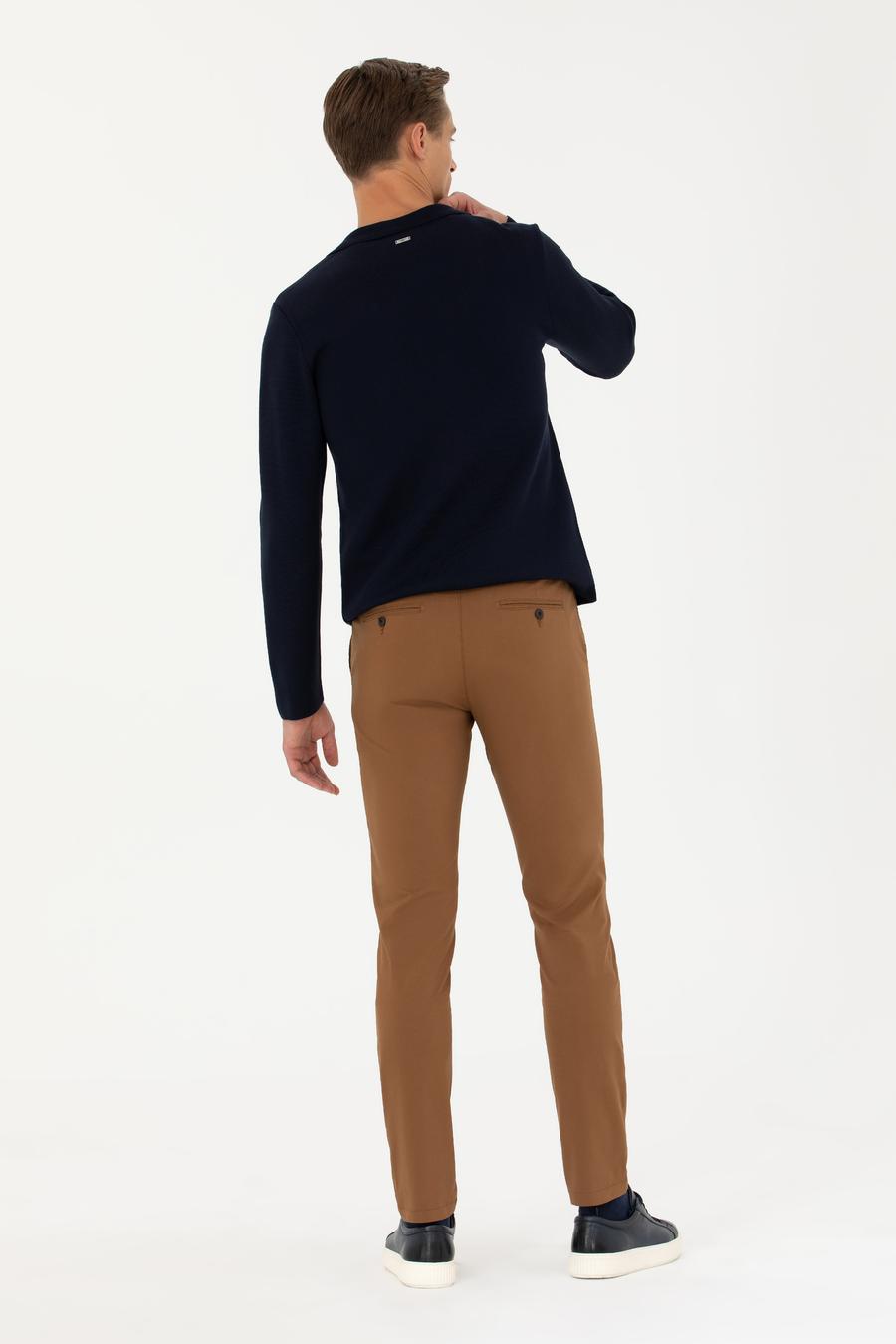 Kahverengi Carrot Fit Kanvas Pantolon - 50266747233