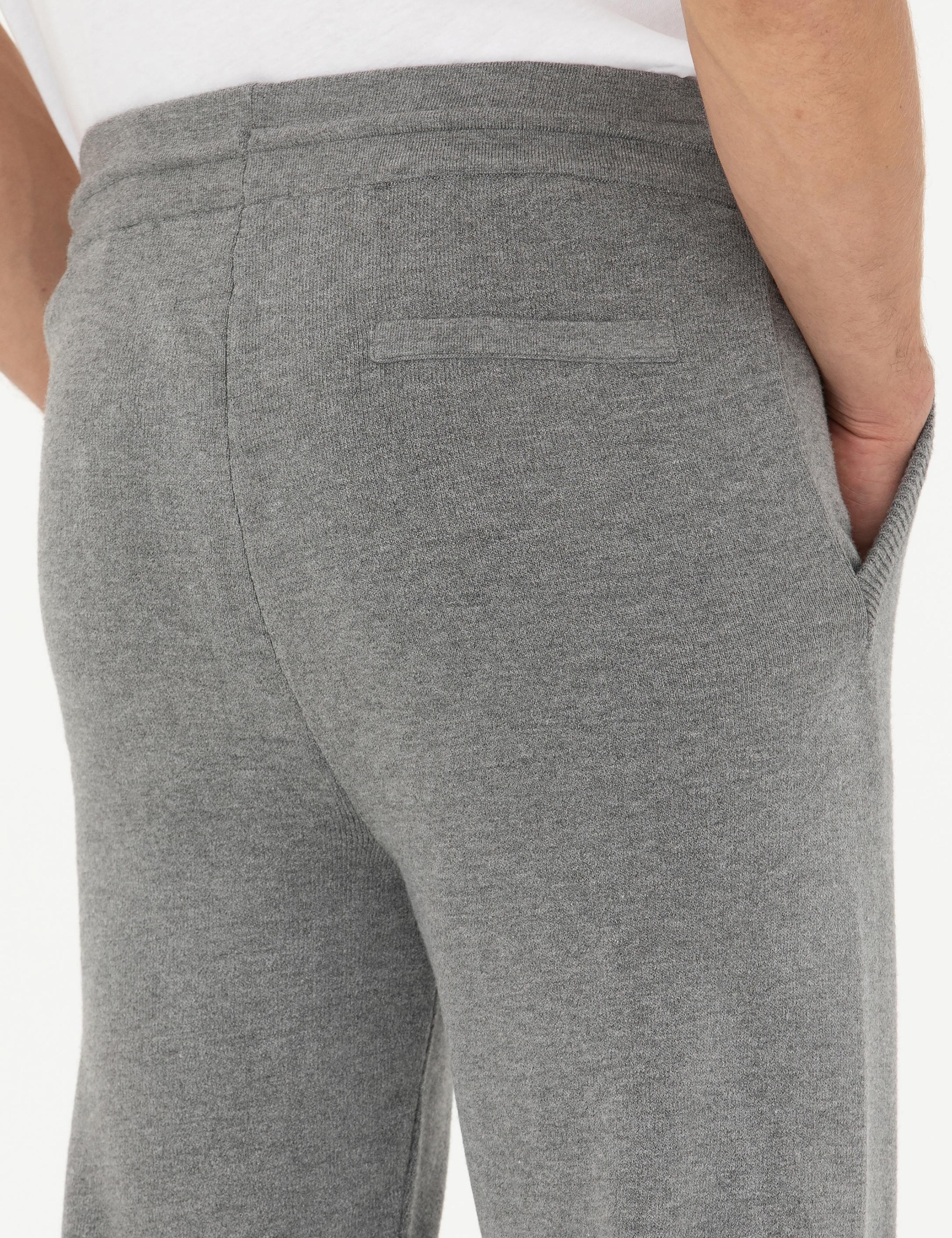 Açık Gri Jogging Fit Lastik Paçalı Triko Pantolon - 50279422016