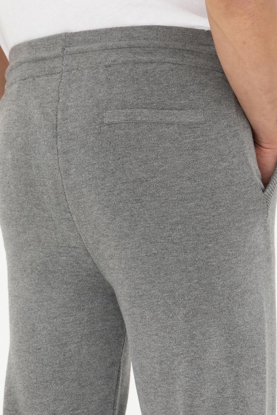 Açık Gri Jogging Fit Lastik Paçalı Triko Pantolon - 50279422016