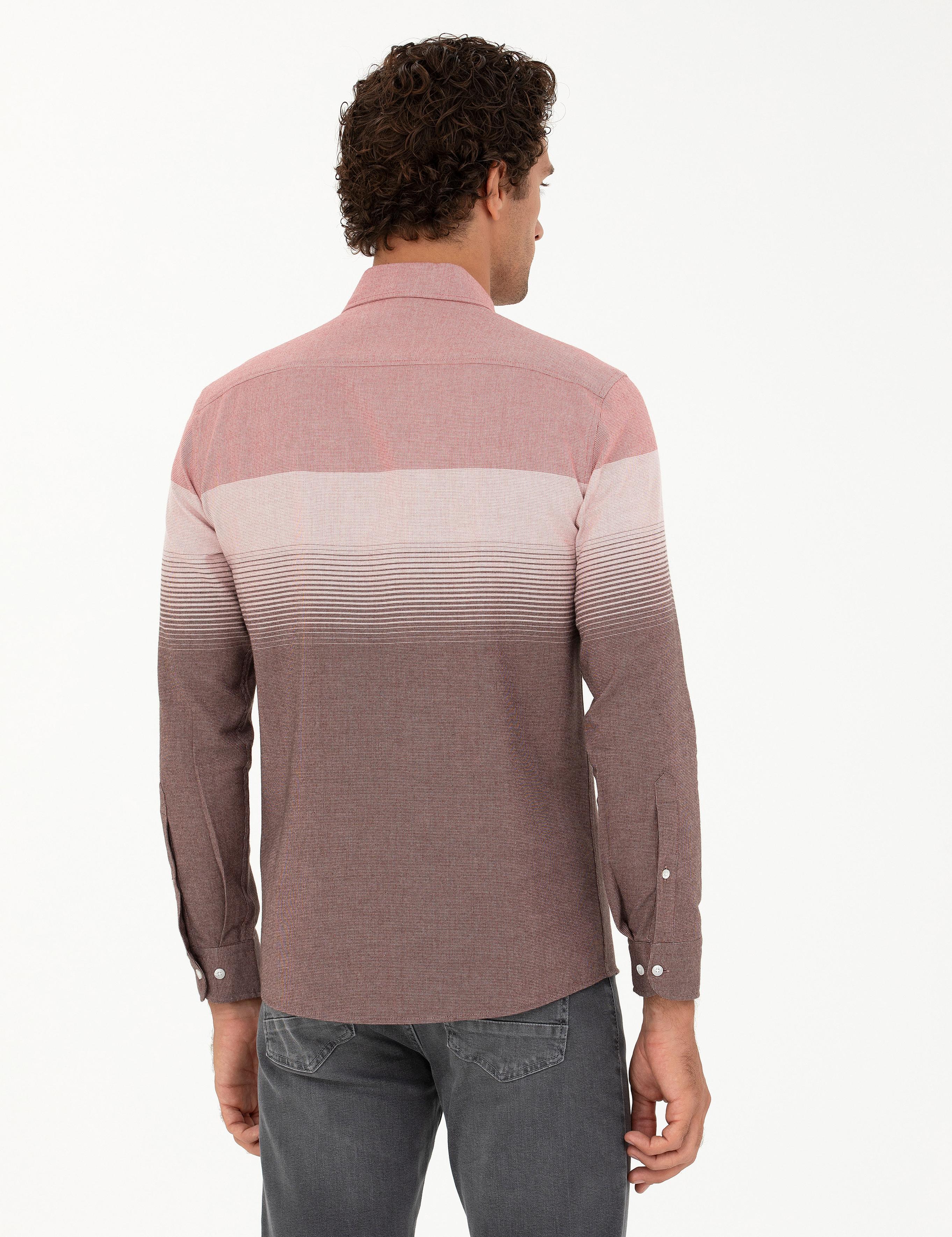 Kırmızı Slim Fit Uzun Kollu Gömlek - 50272899037
