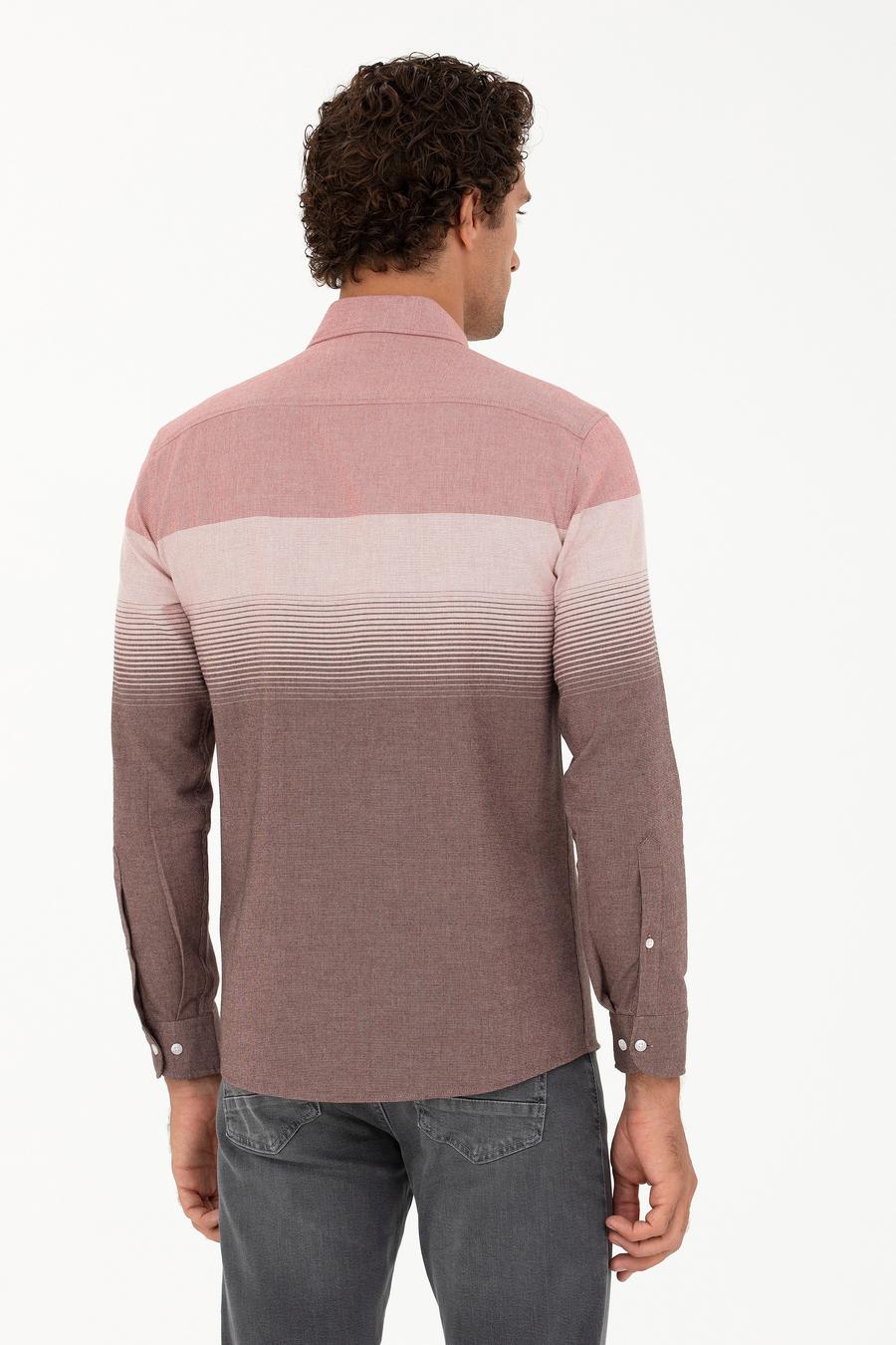 Kırmızı Slim Fit Uzun Kollu Gömlek - 50272899037
