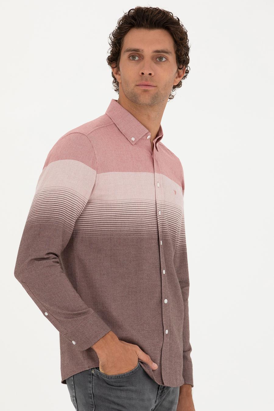 Kırmızı Slim Fit Uzun Kollu Gömlek - 50272899037