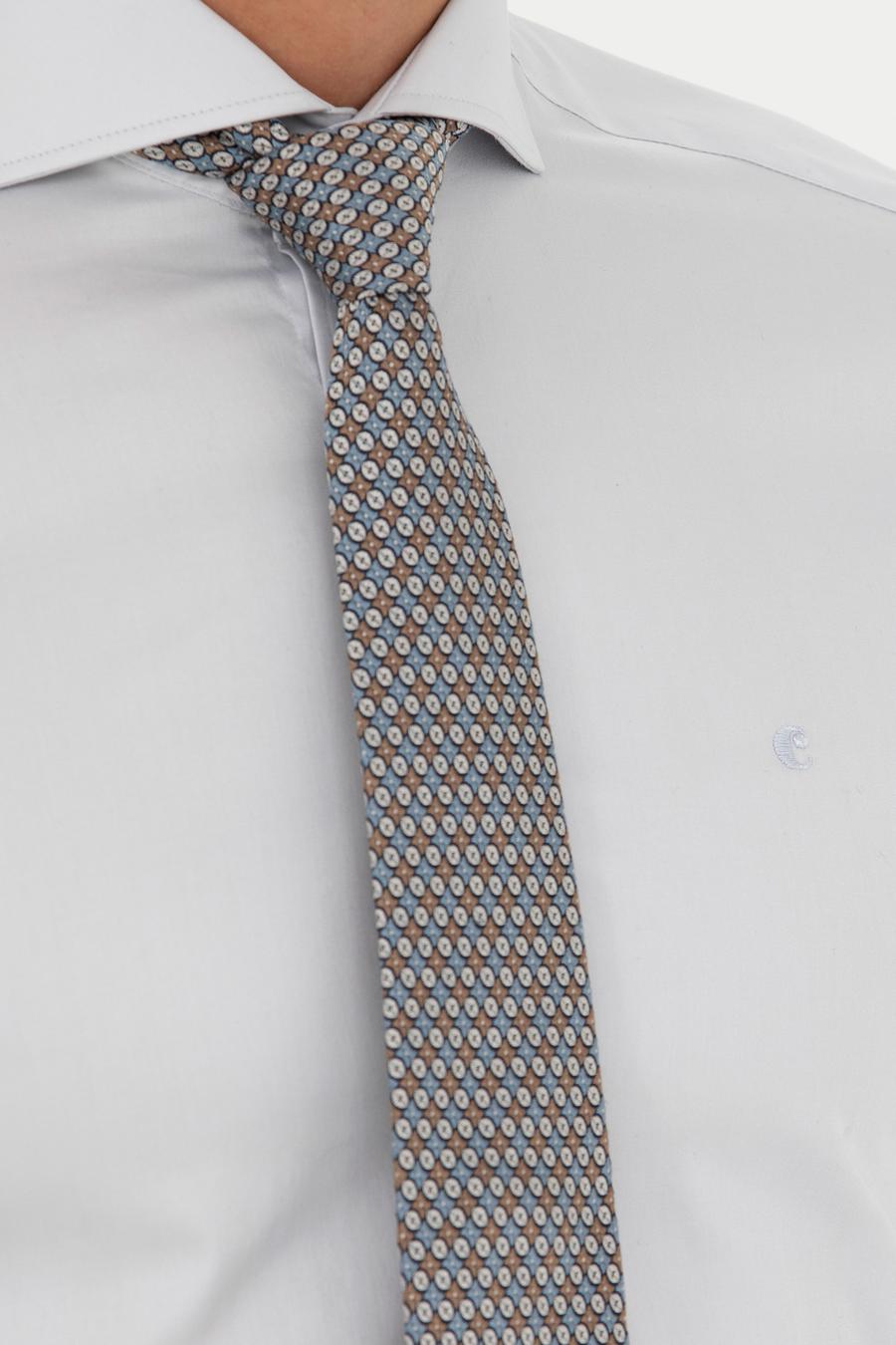 Açık Gri Slim Fit Uzun Kollu Basic Gömlek - 50229004106