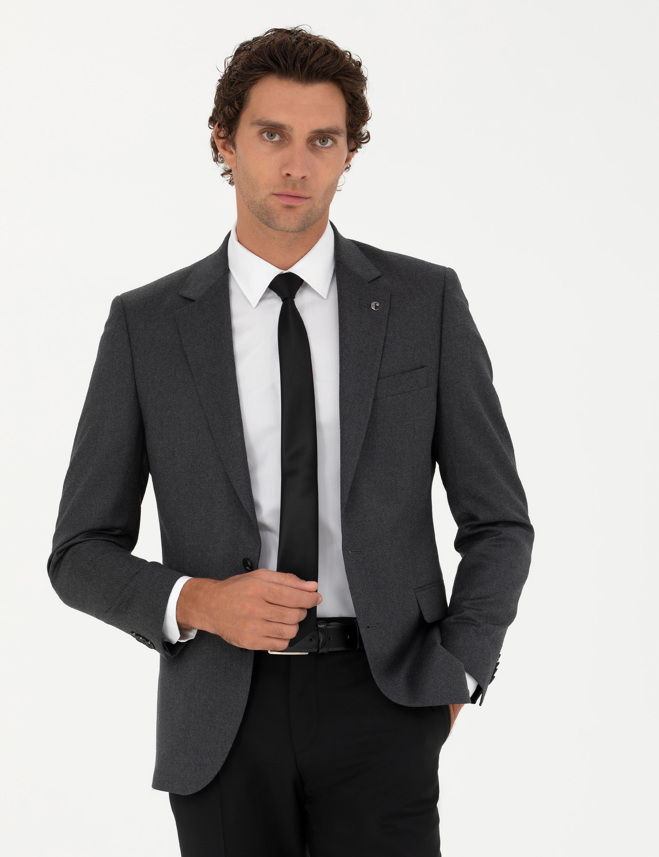 Antrasit Slim Fit Ceket - 50270152020