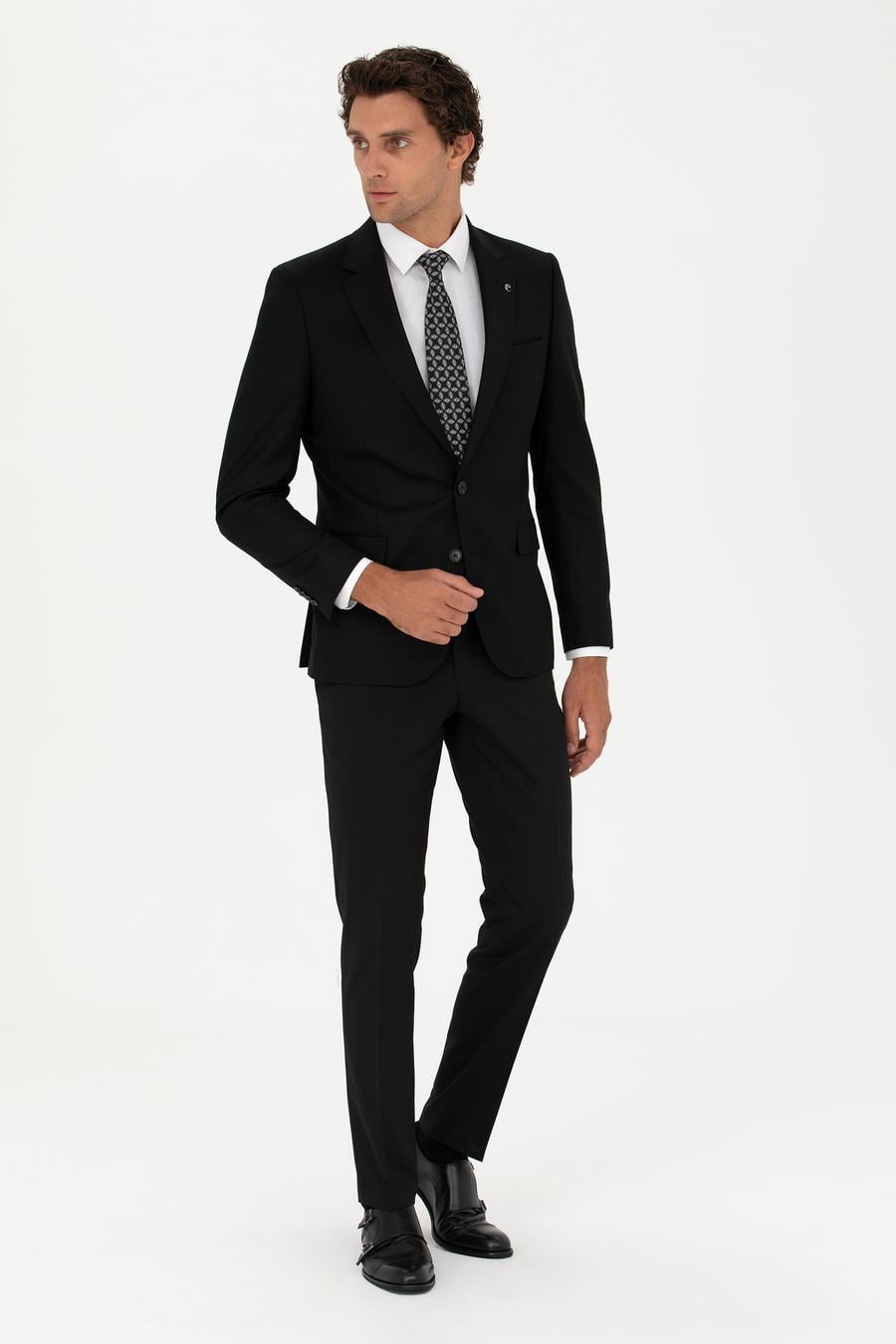Siyah Slim Fit Ceket - 50270152248
