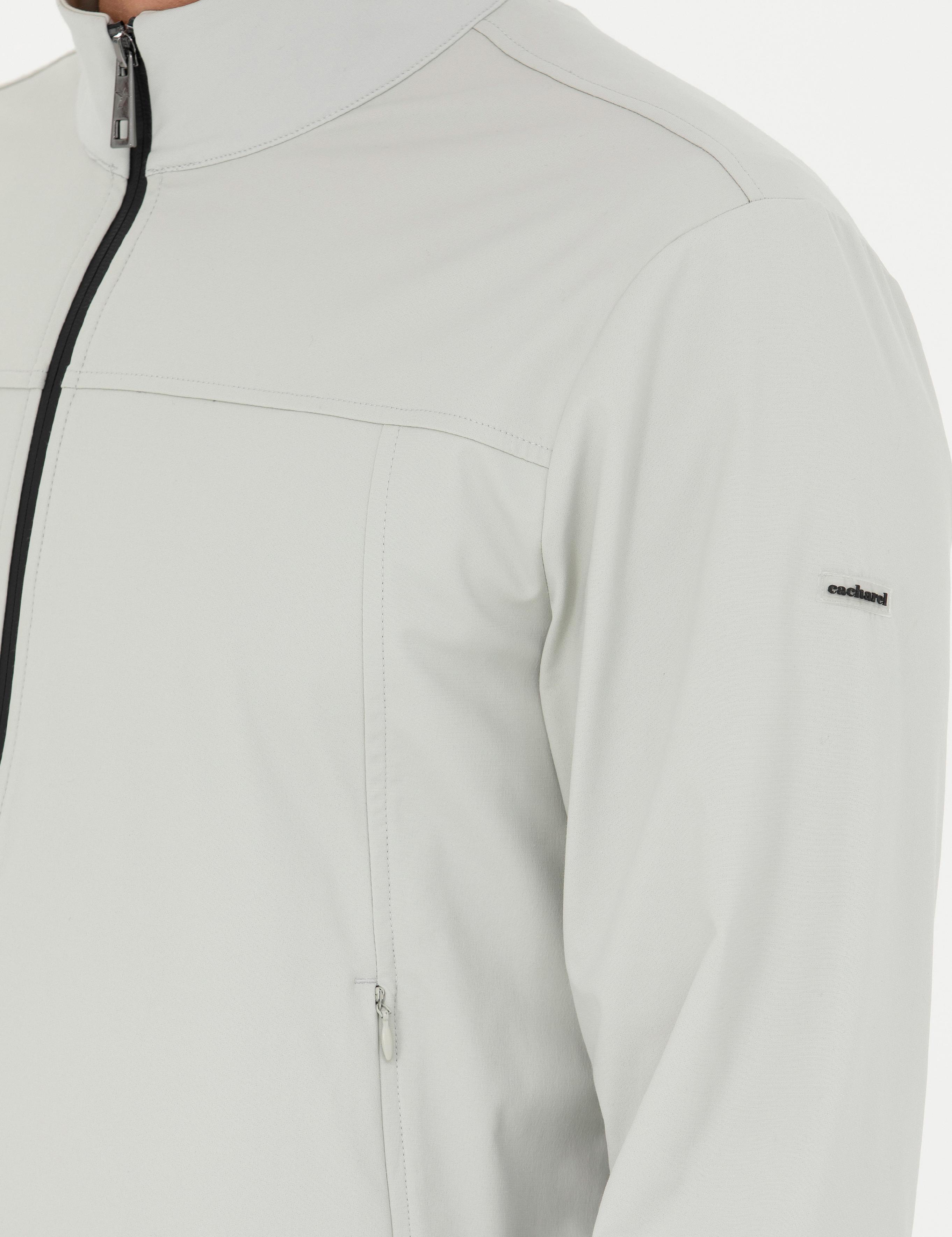 Taş Pamuk Karışımlı Tam Fermuarlı Sweatshirt - 50275618018