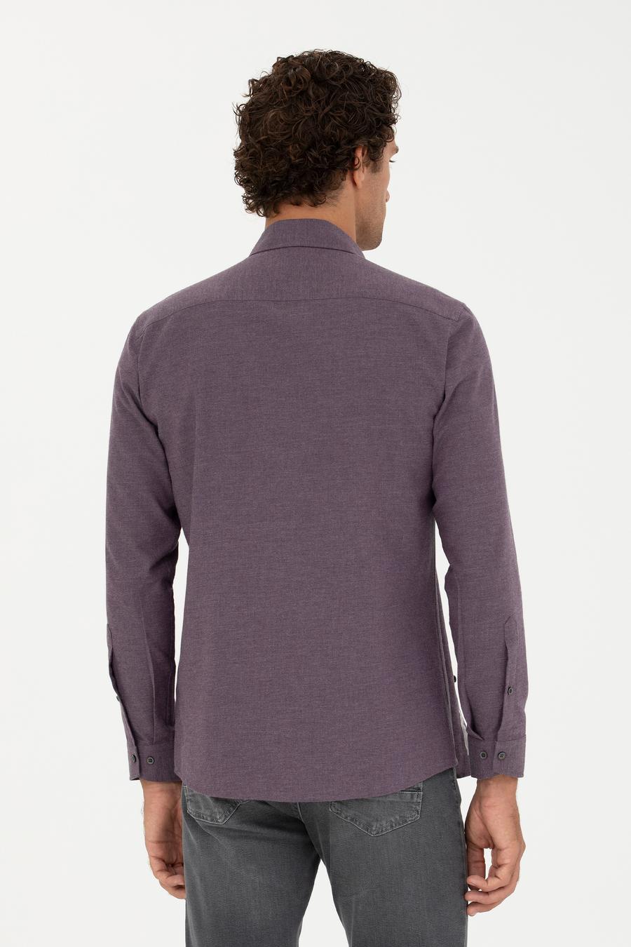 Mürdüm Slim Fit Uzun Kollu Gömlek - 50279988207