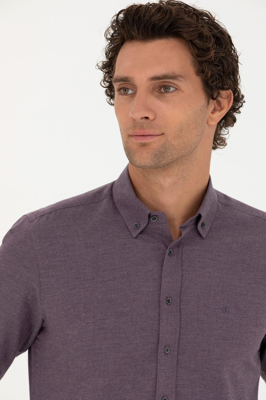 Mürdüm Slim Fit Uzun Kollu Gömlek - 50279988207