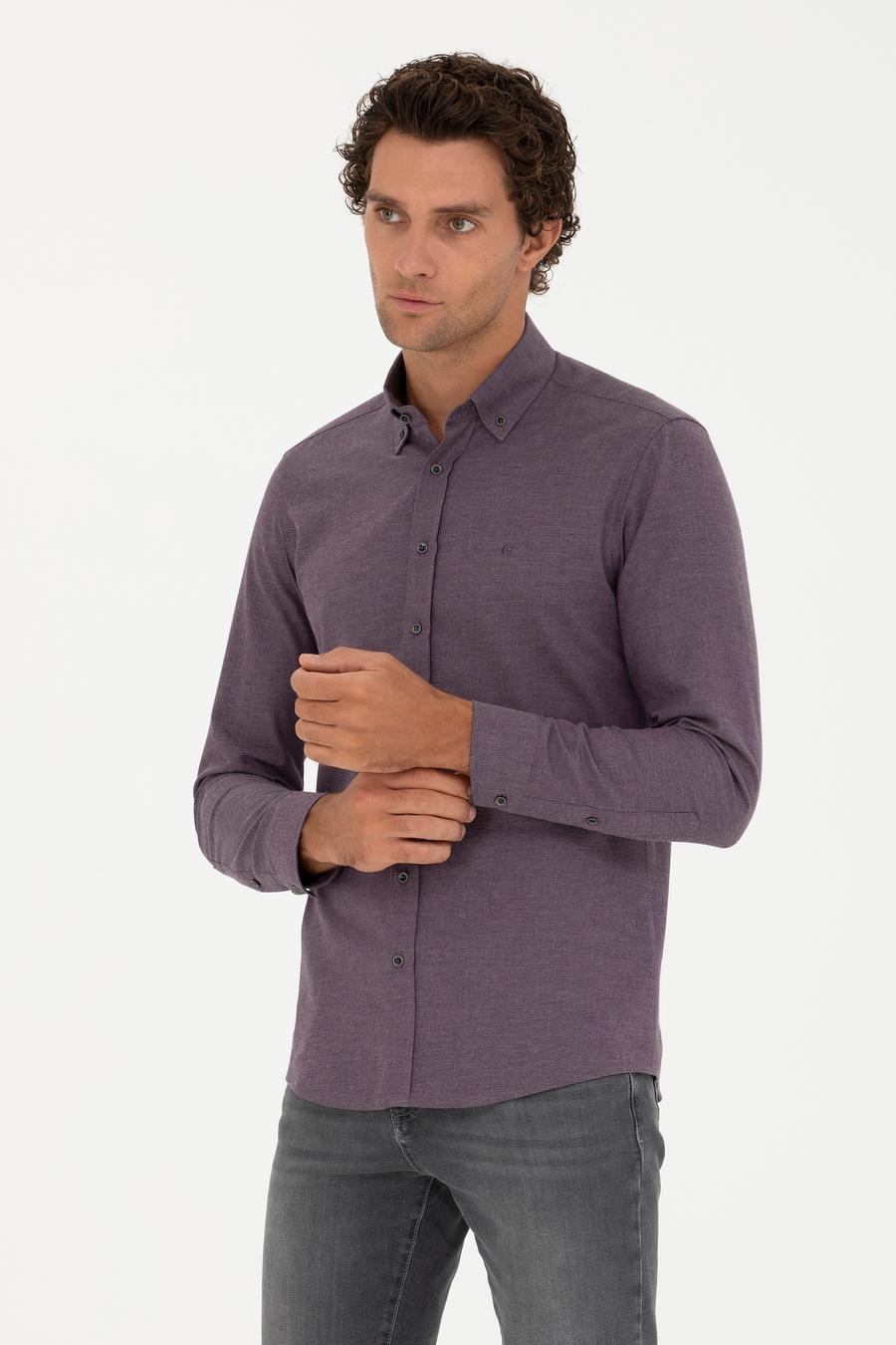 Mürdüm Slim Fit Uzun Kollu Gömlek - 50279988207