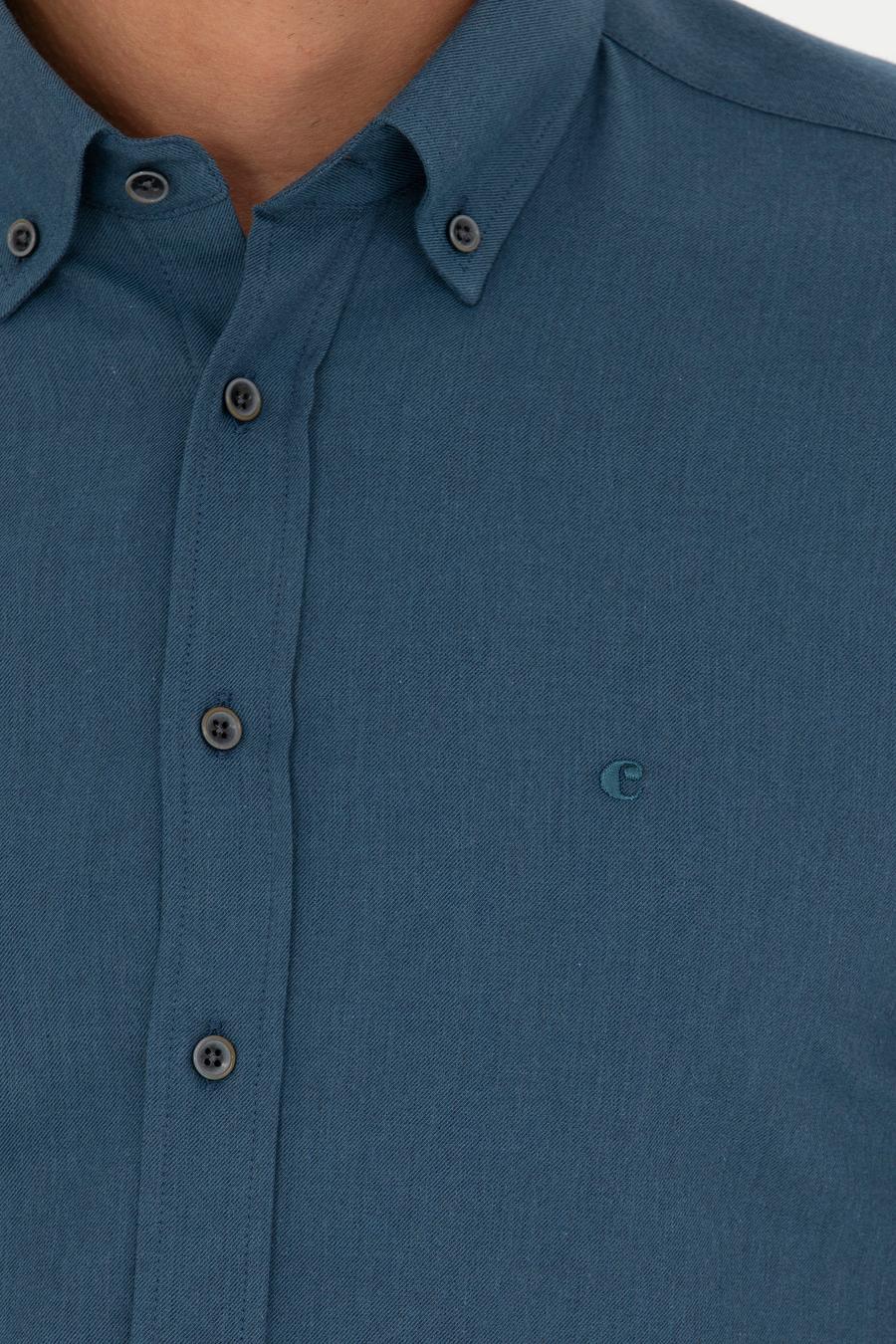 Petrol Slim Fit Uzun Kollu Gömlek - 50279988250