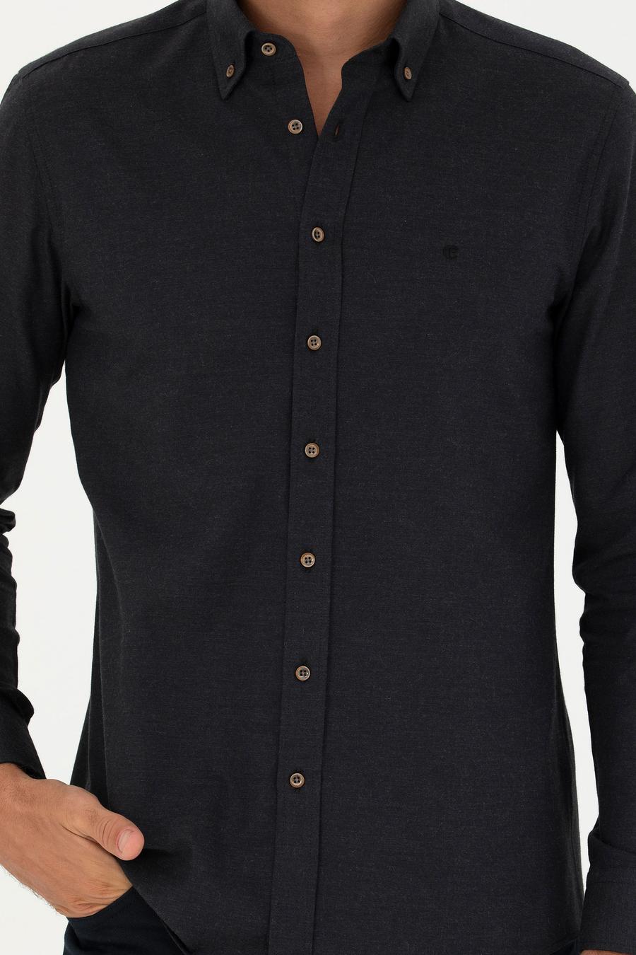 Siyah Slim Fit Uzun Kollu Gömlek - 50279988262
