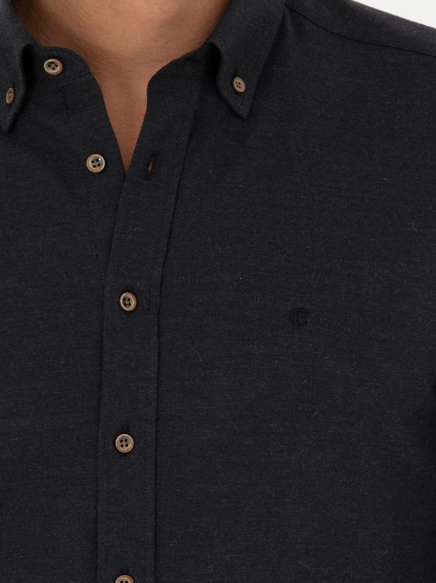 Siyah Slim Fit Uzun Kollu Gömlek