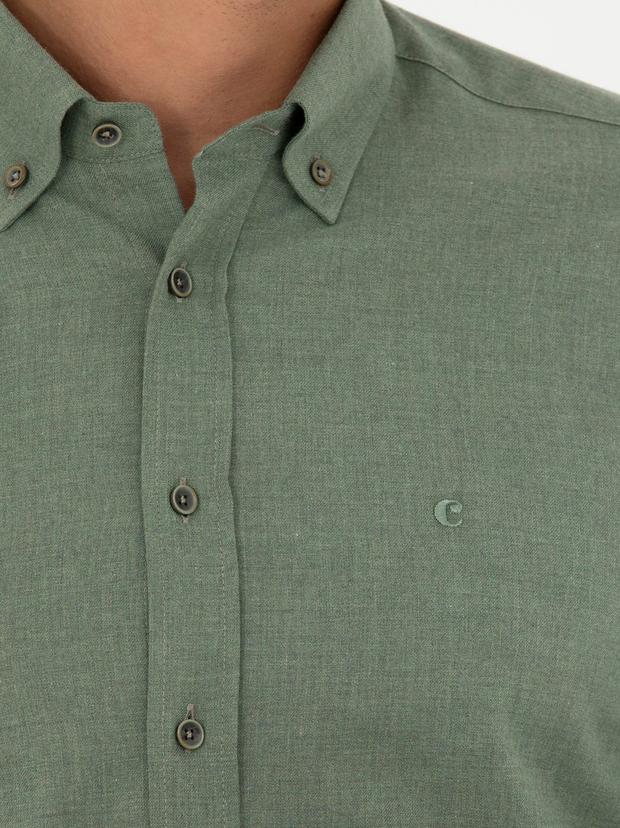 Açık Yeşil Slim Fit Uzun Kollu Gömlek