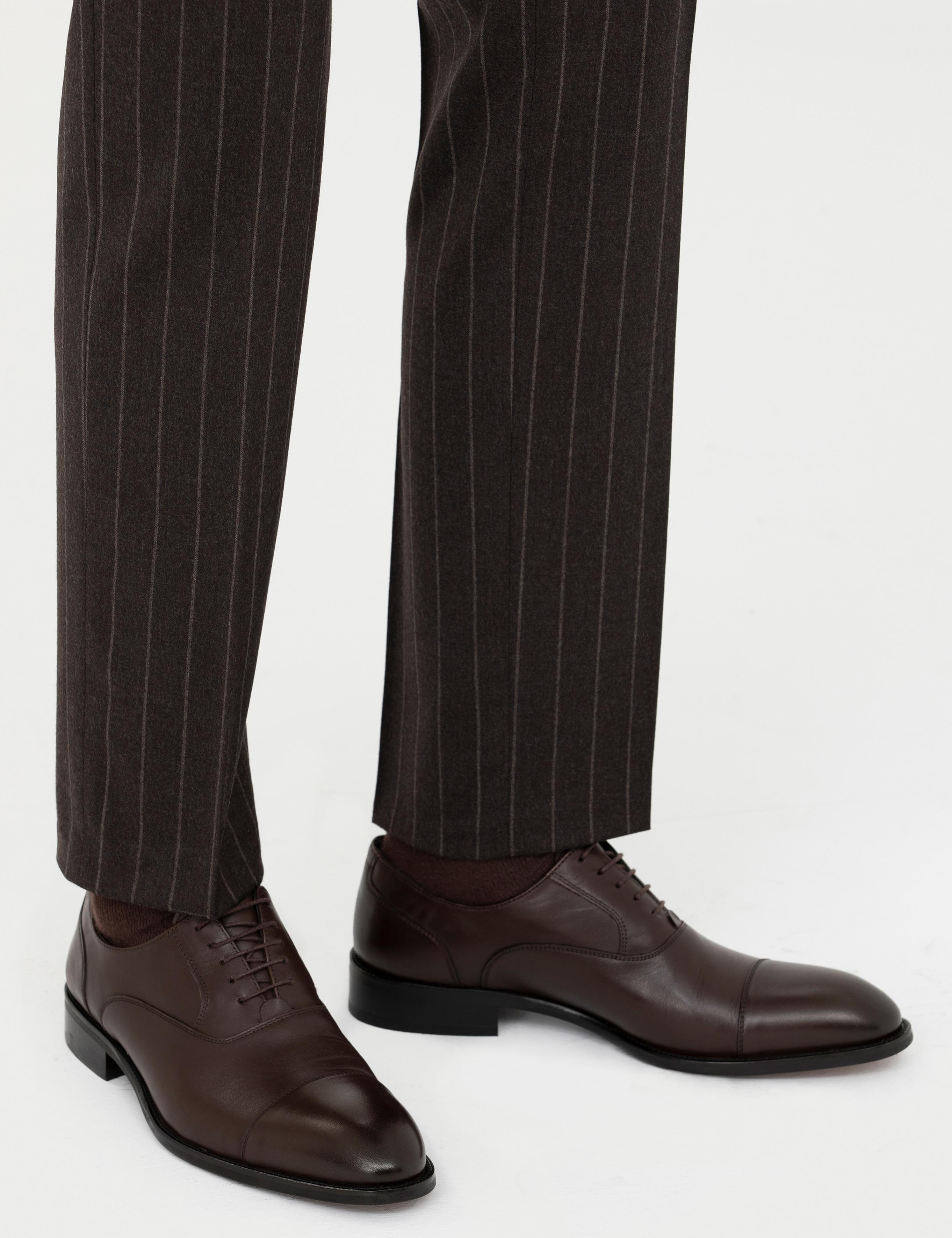 Kahverengi Microlight Taban %100 Deri Klasik Ayakkabı - 50290273014