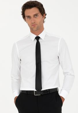 Beyaz Slim Fit Uzun Kollu Gömlek