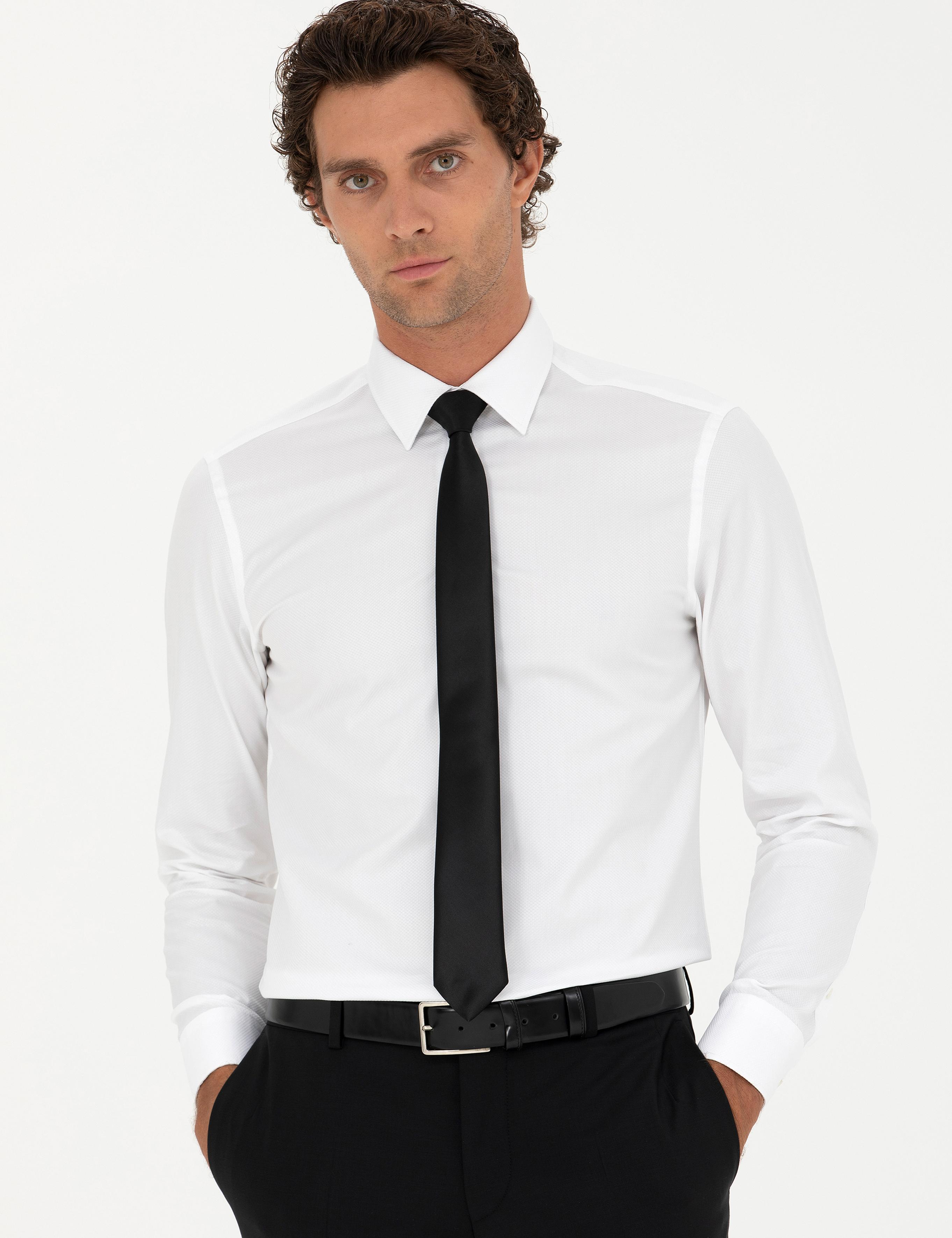 Beyaz Slim Fit Uzun Kollu Gömlek - 50282349013