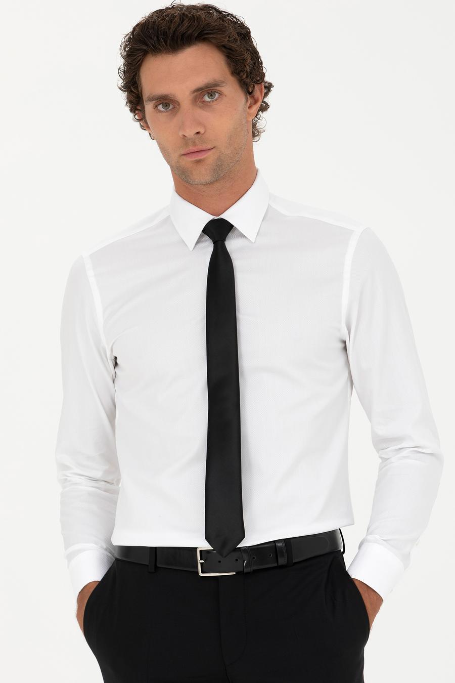 Beyaz Slim Fit Uzun Kollu Gömlek - 50282349013