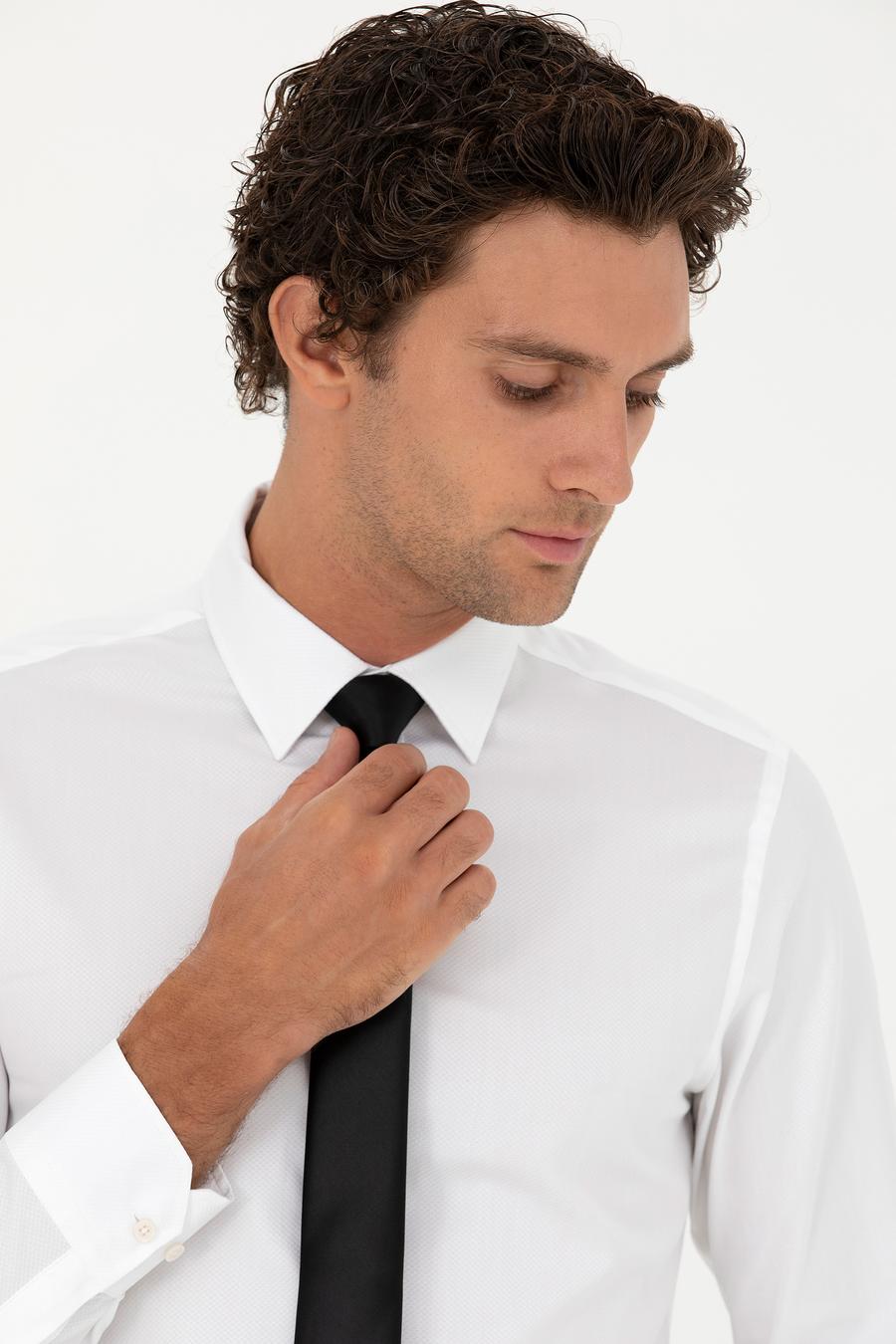 Beyaz Slim Fit Uzun Kollu Gömlek - 50282349013