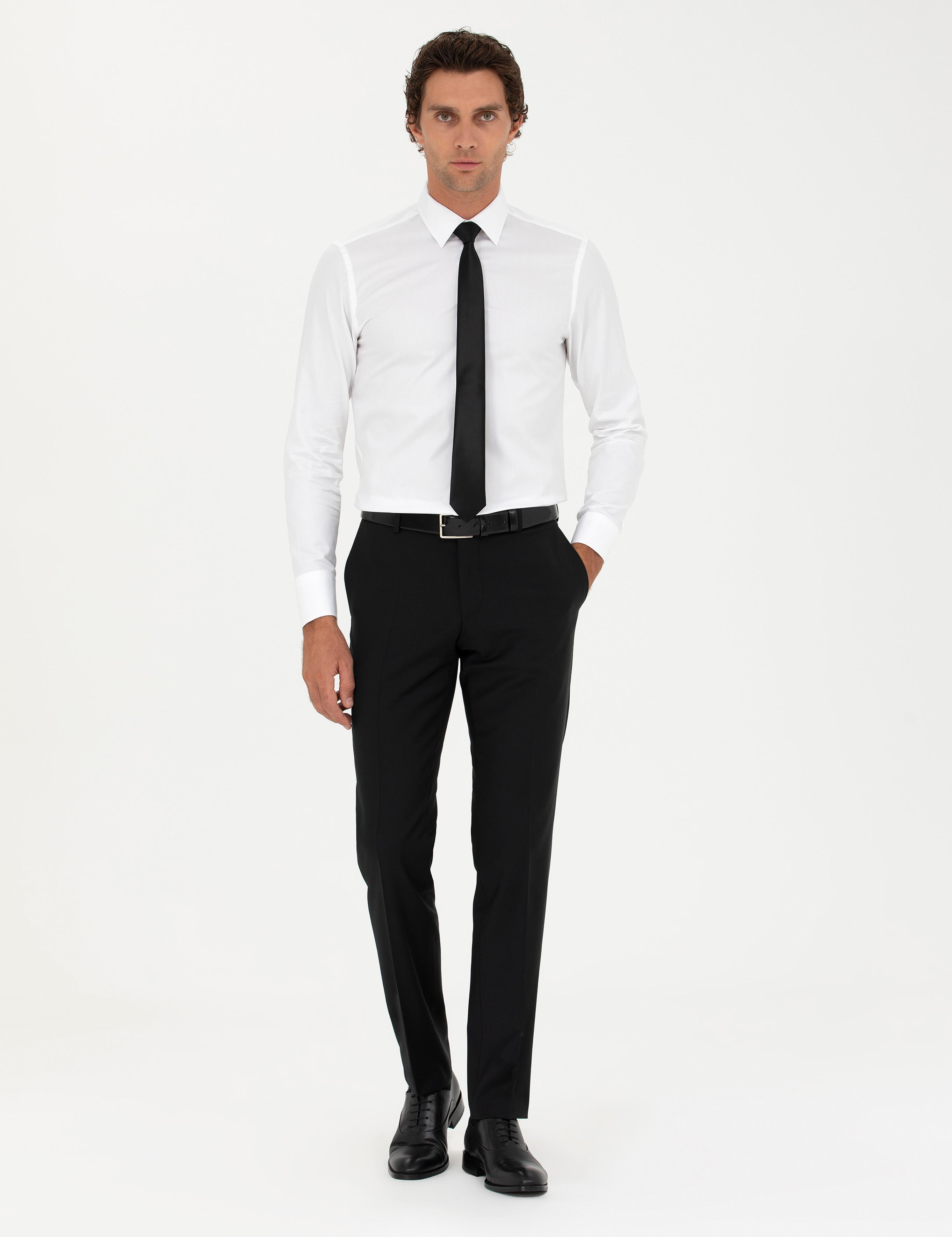 Beyaz Slim Fit Uzun Kollu Gömlek - 50282349013
