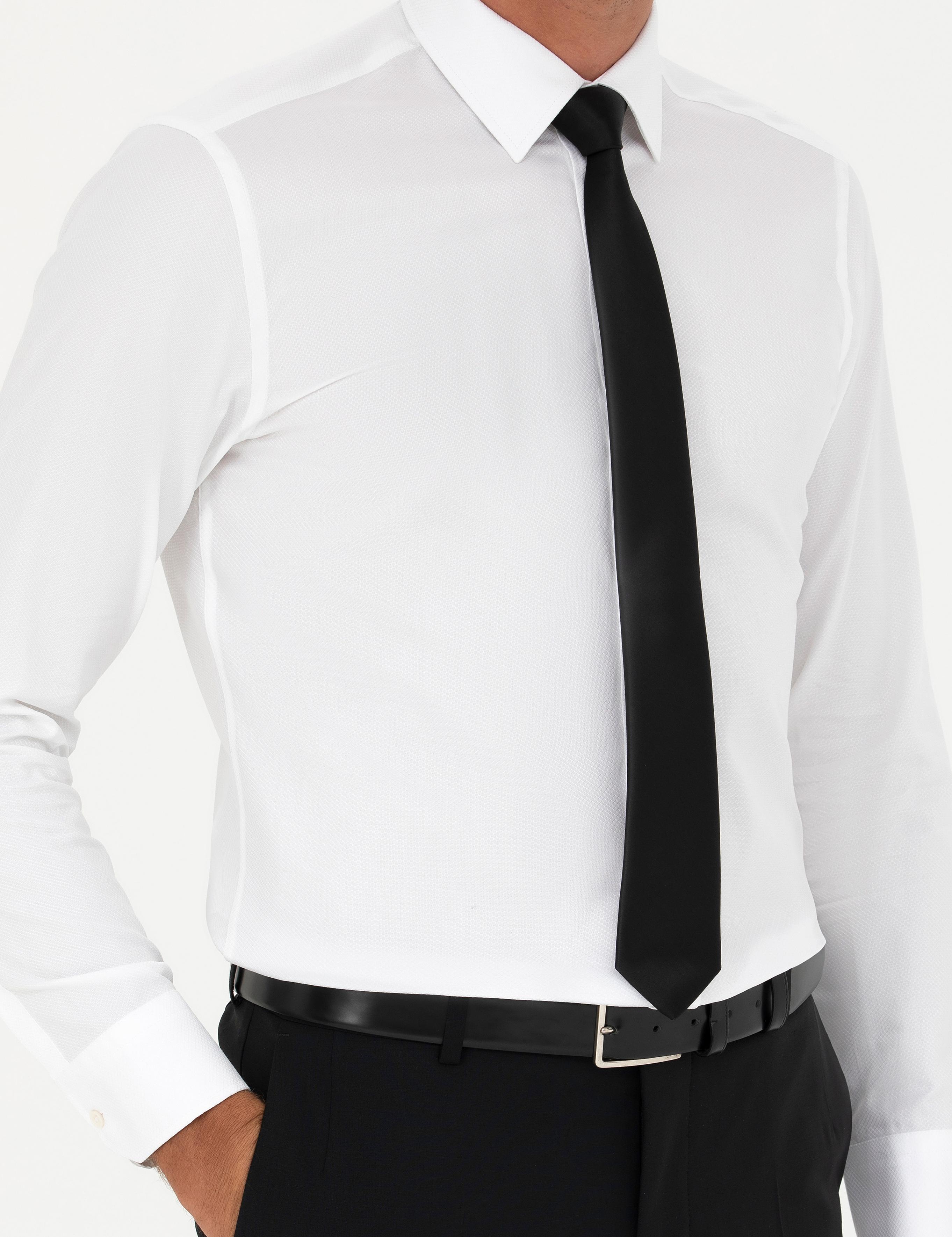 Beyaz Slim Fit Uzun Kollu Gömlek - 50282349013