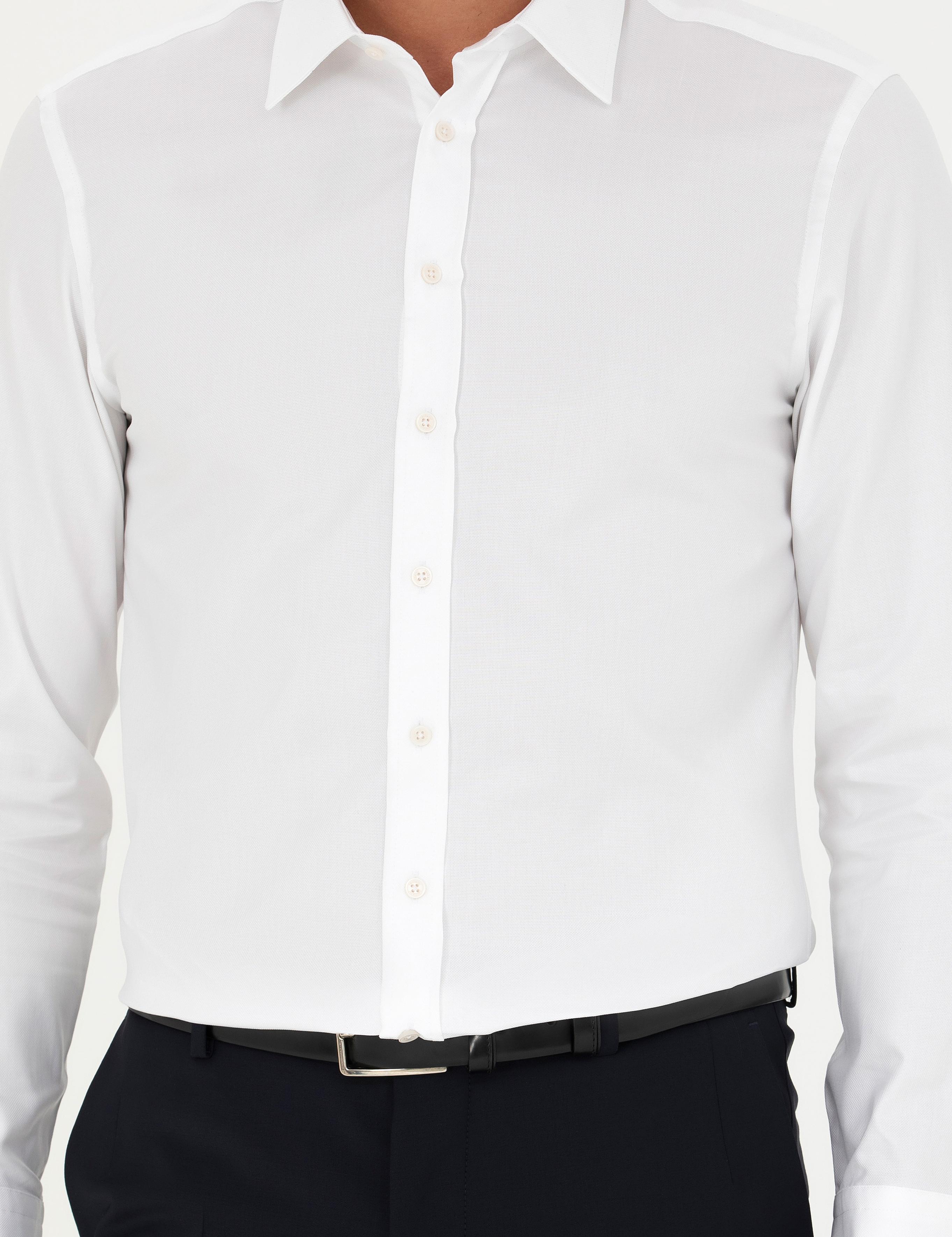 Beyaz Slim Fit Uzun Kollu Gömlek - 50282347012