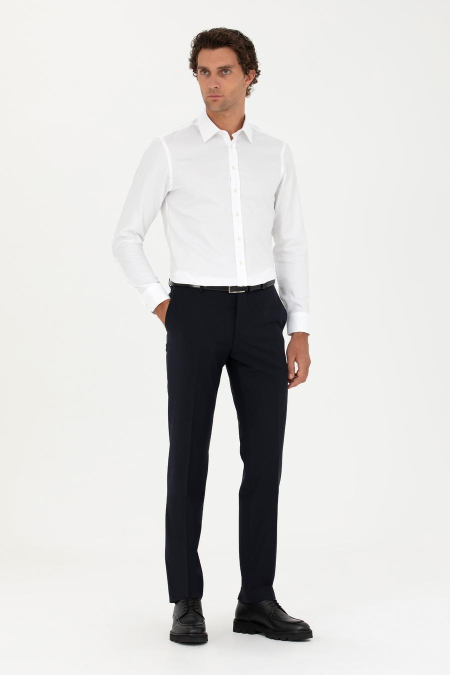 Beyaz Slim Fit Uzun Kollu Gömlek - 50282347012