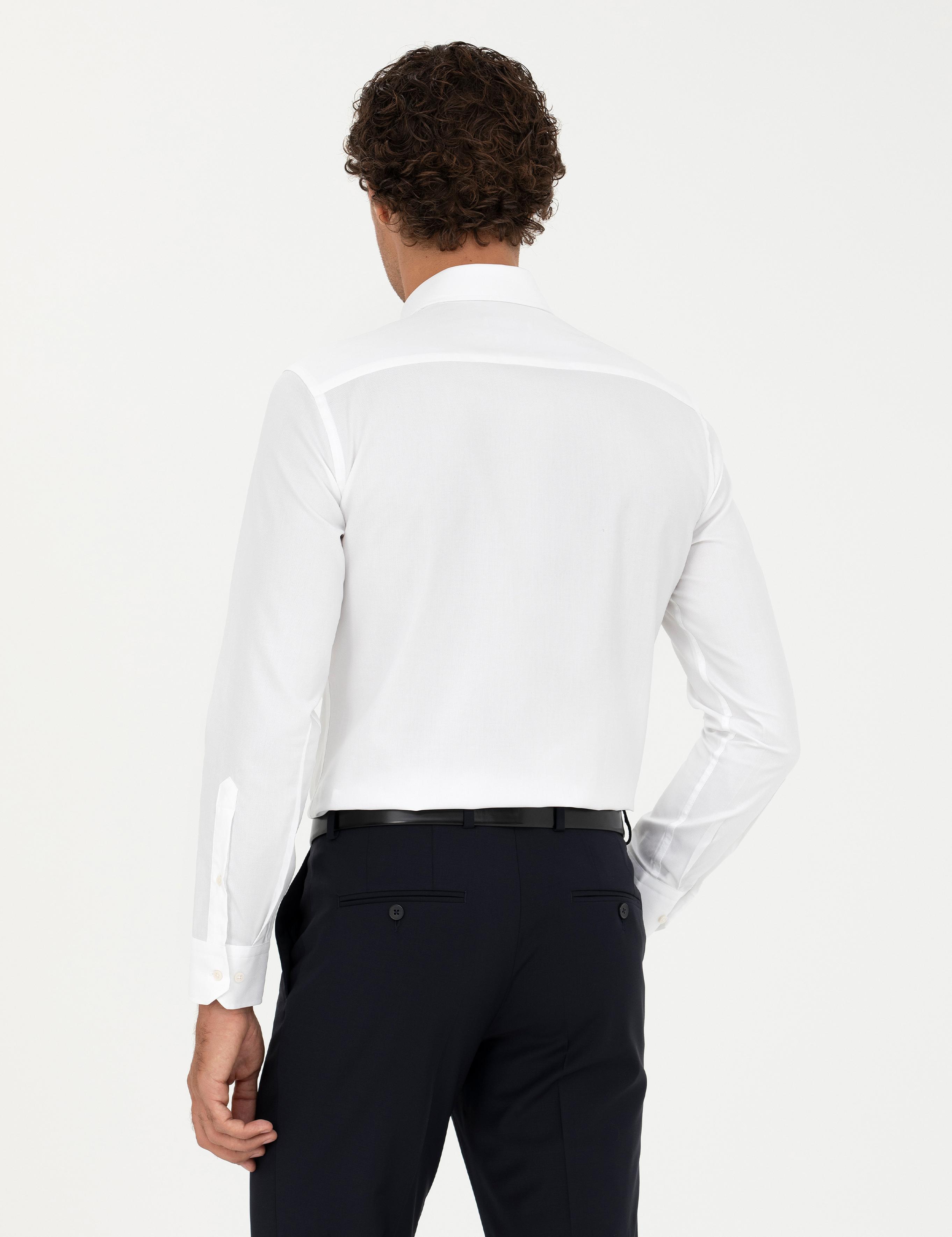 Beyaz Slim Fit Uzun Kollu Gömlek - 50282347012
