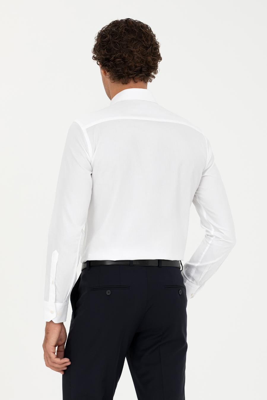 Beyaz Slim Fit Uzun Kollu Gömlek - 50282347012