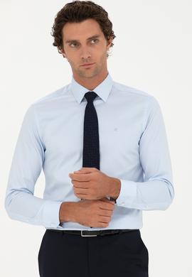 Açık Mavi Slim Fit Uzun Kollu Gömlek