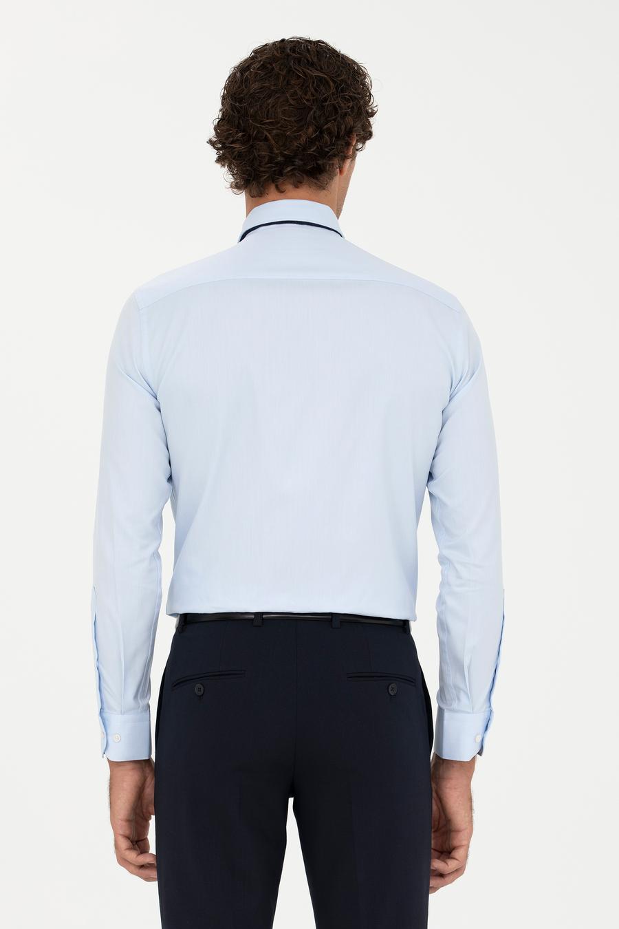 Açık Mavi Slim Fit Uzun Kollu Gömlek - 50282341004