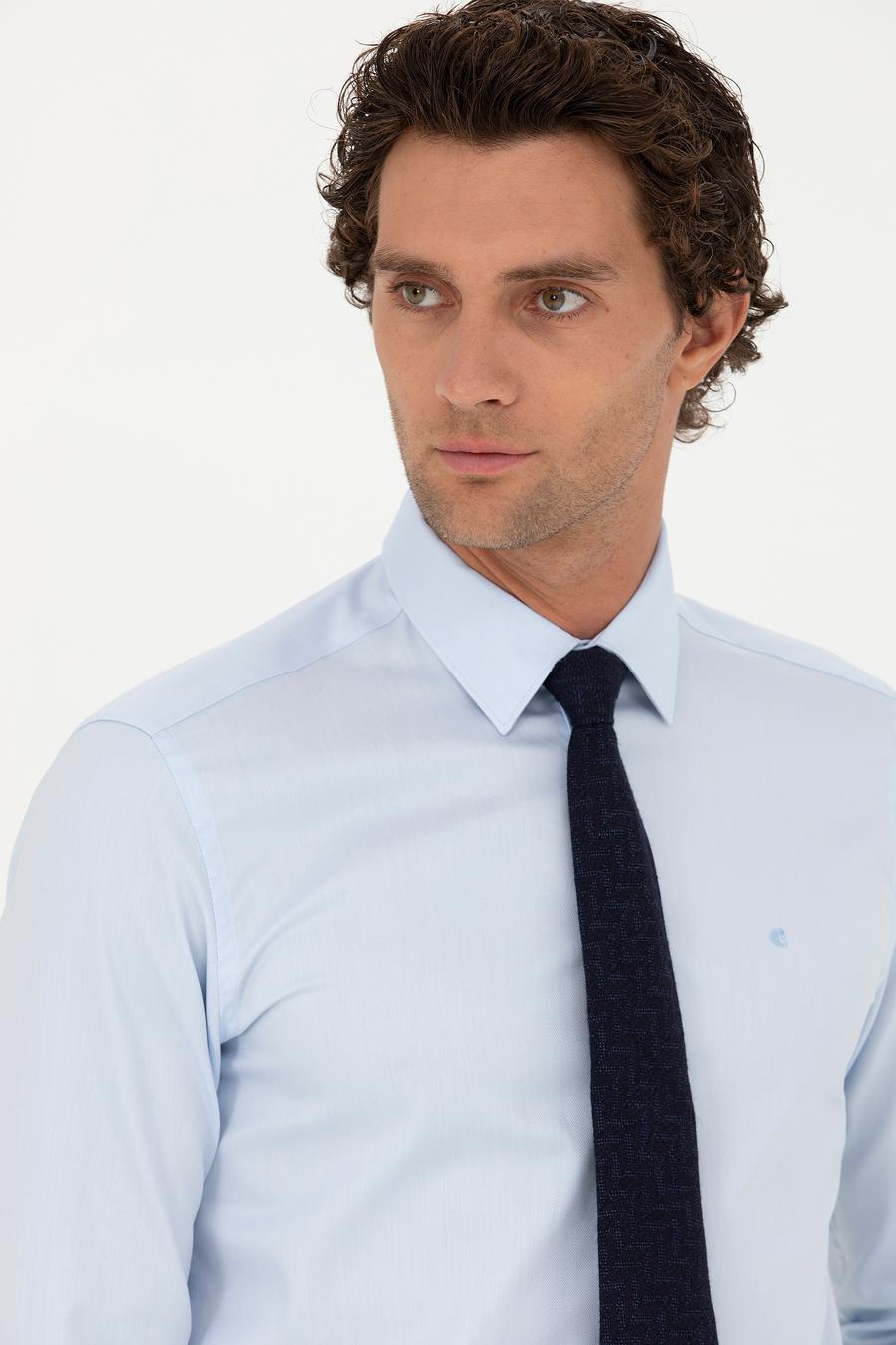 Açık Mavi Slim Fit Uzun Kollu Gömlek - 50282341004