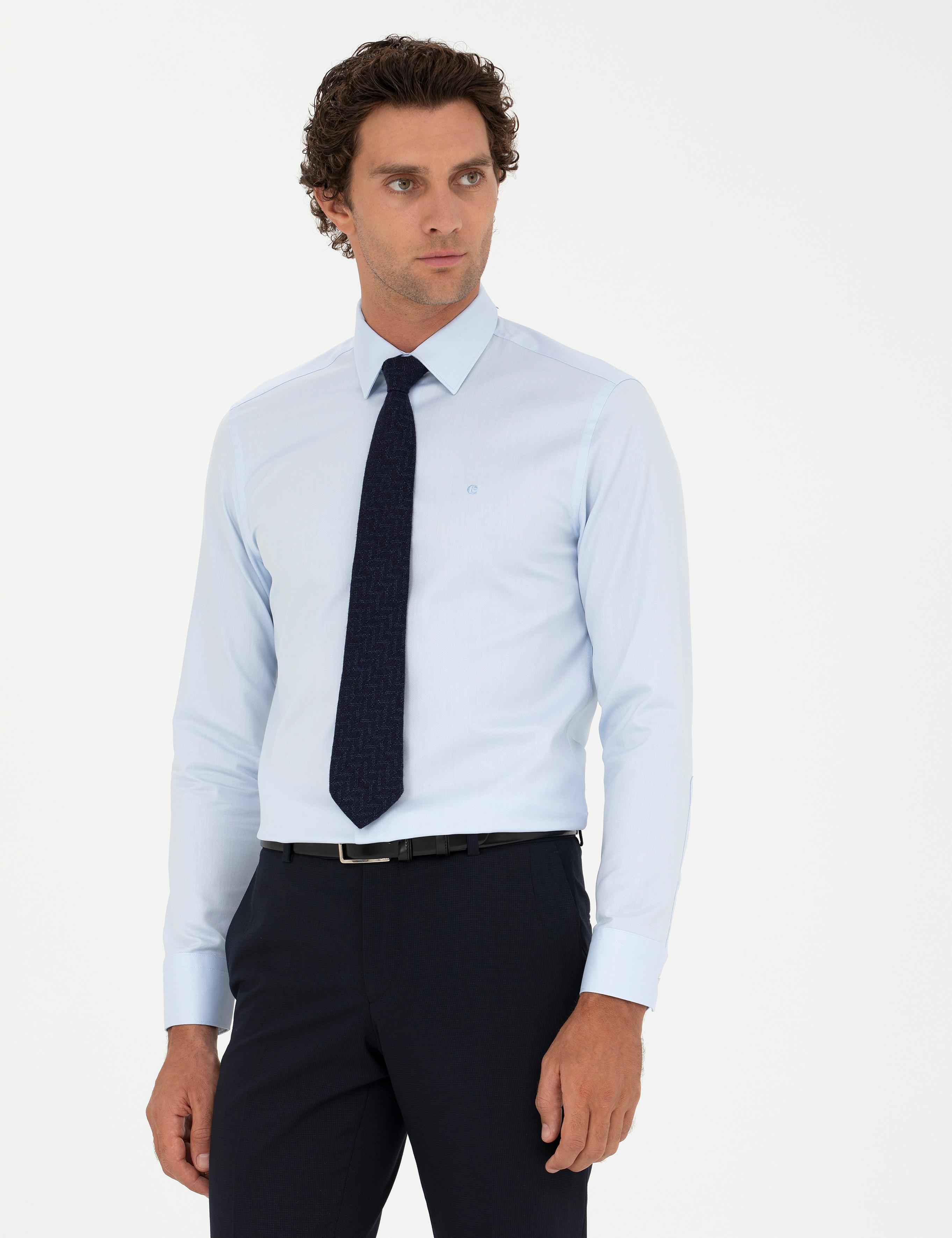 Açık Mavi Slim Fit Uzun Kollu Gömlek - 50282341004