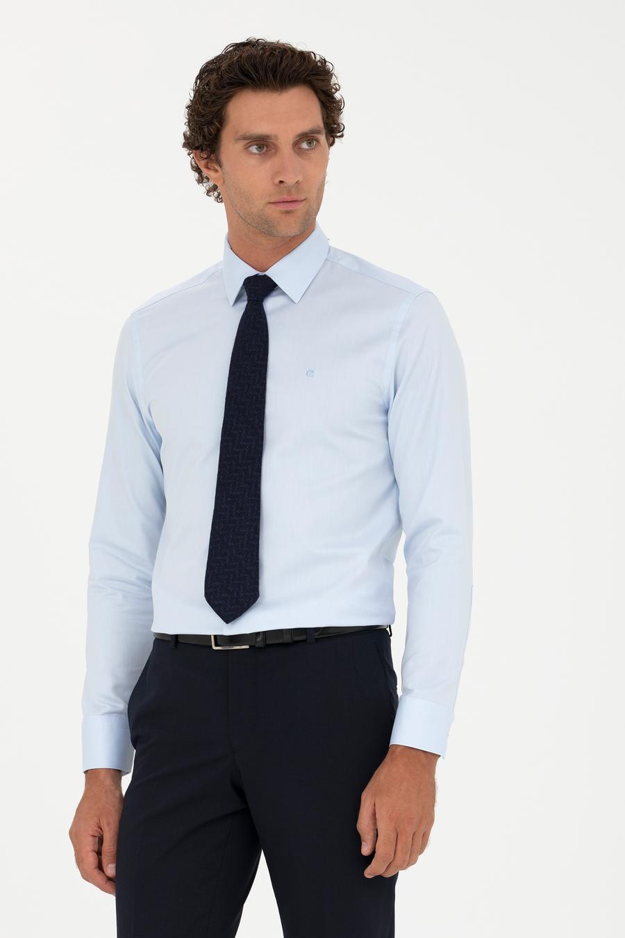 Açık Mavi Slim Fit Uzun Kollu Gömlek - 50282341004