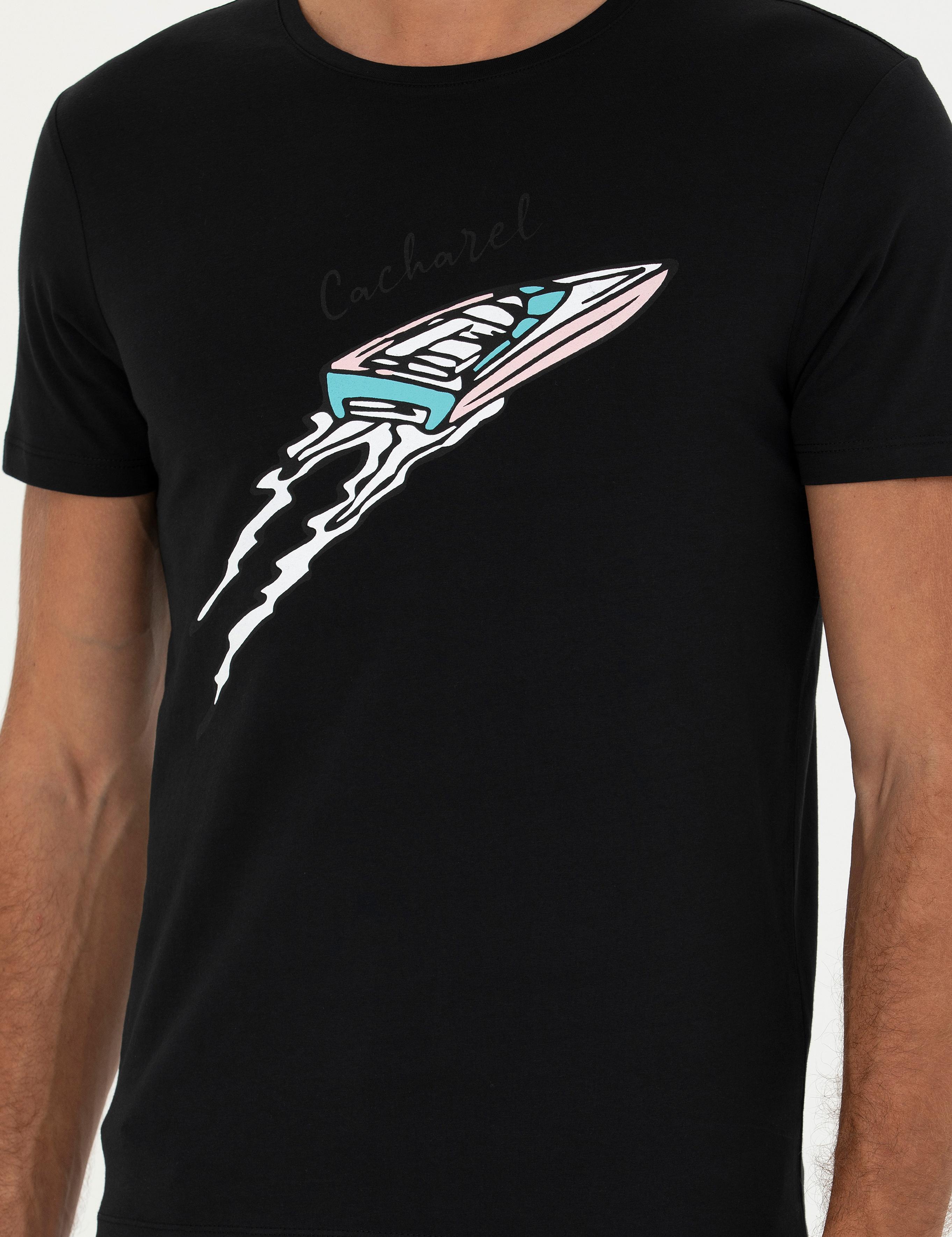 Siyah Slim Fit Tişört - 50266515011