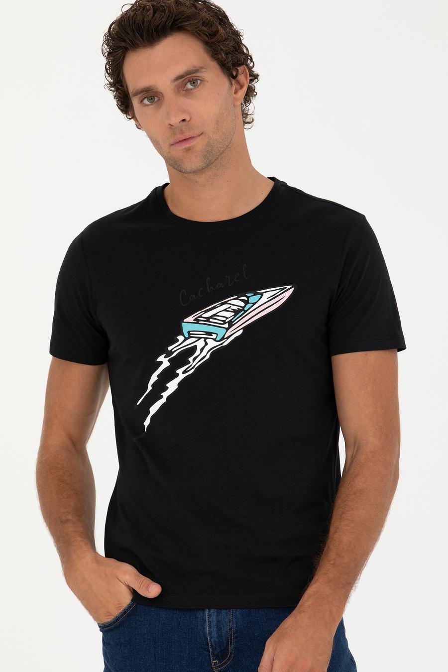 Siyah Slim Fit Tişört - 50266515011