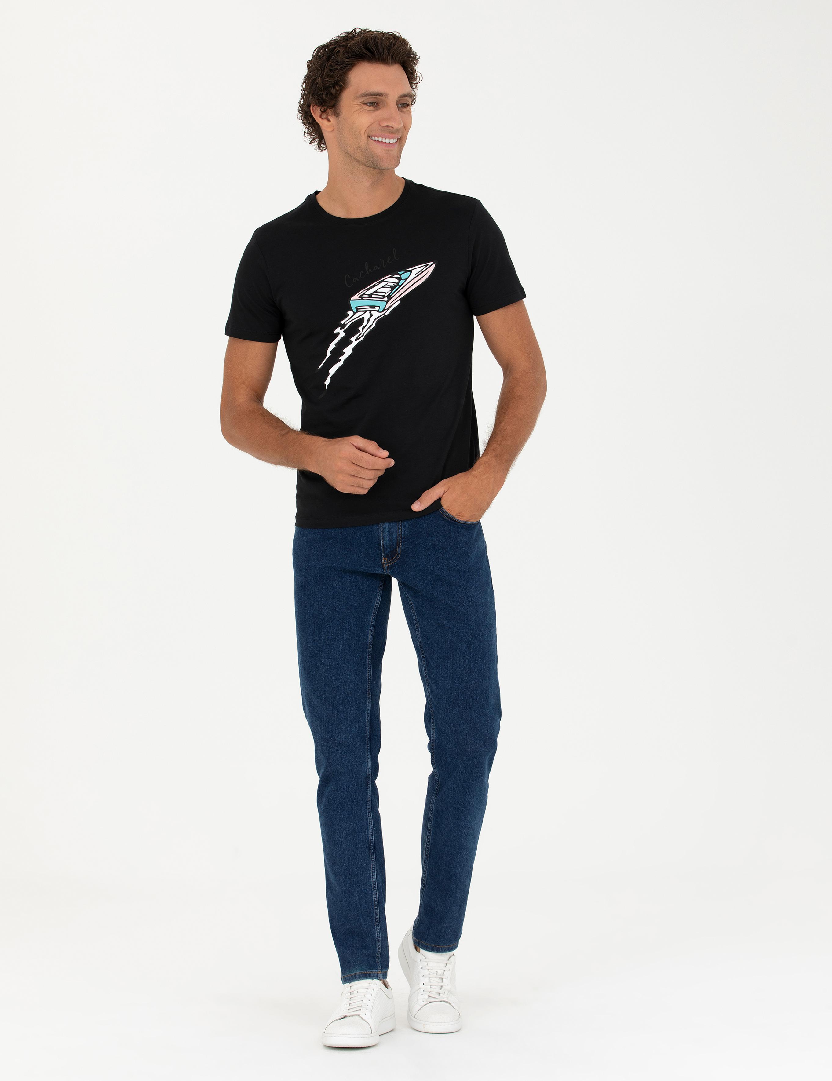 Siyah Slim Fit Tişört - 50266515011