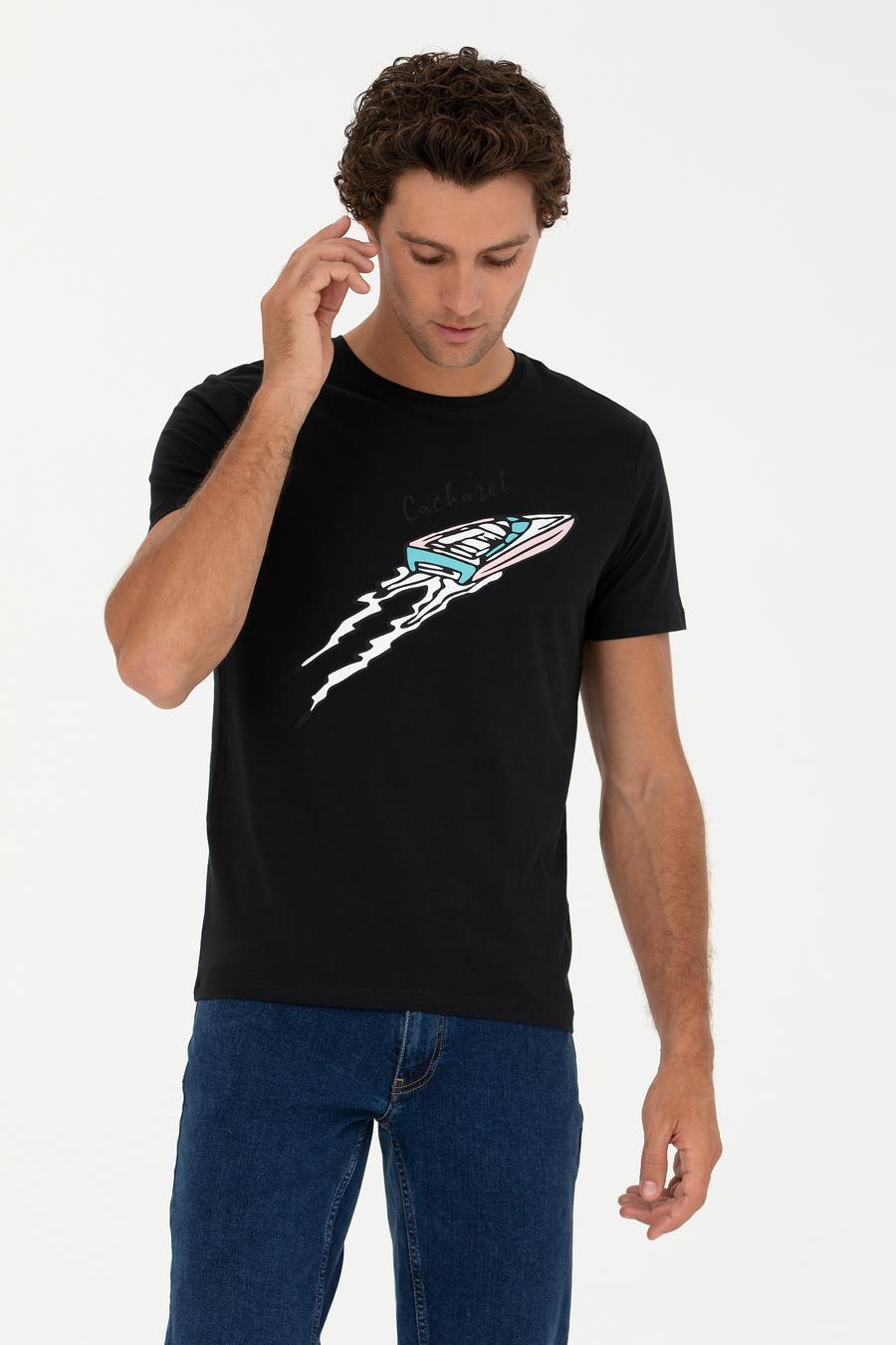 Siyah Slim Fit Tişört - 50266515011