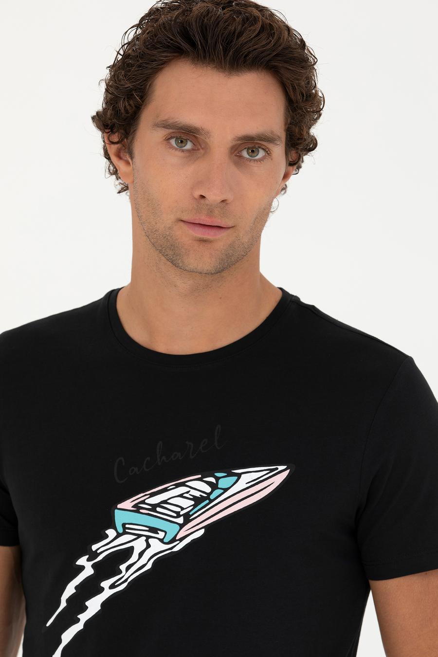 Siyah Slim Fit Tişört - 50266515011