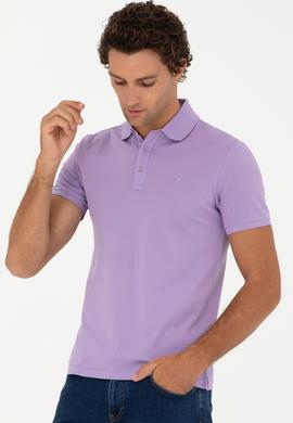 Lila Slim Fit Basic Tişört