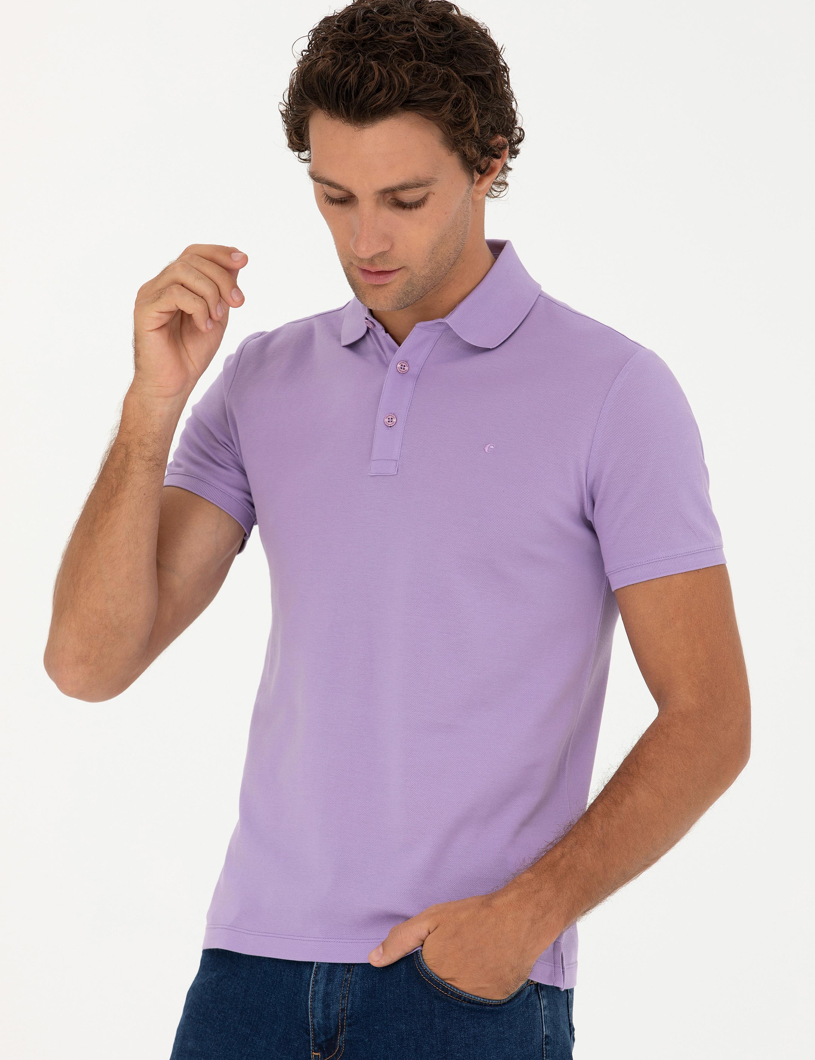 Lila Slim Fit Basic Tişört - 50265364216