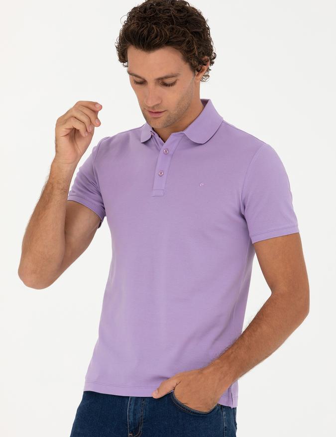 Lila Slim Fit Basic Tişört