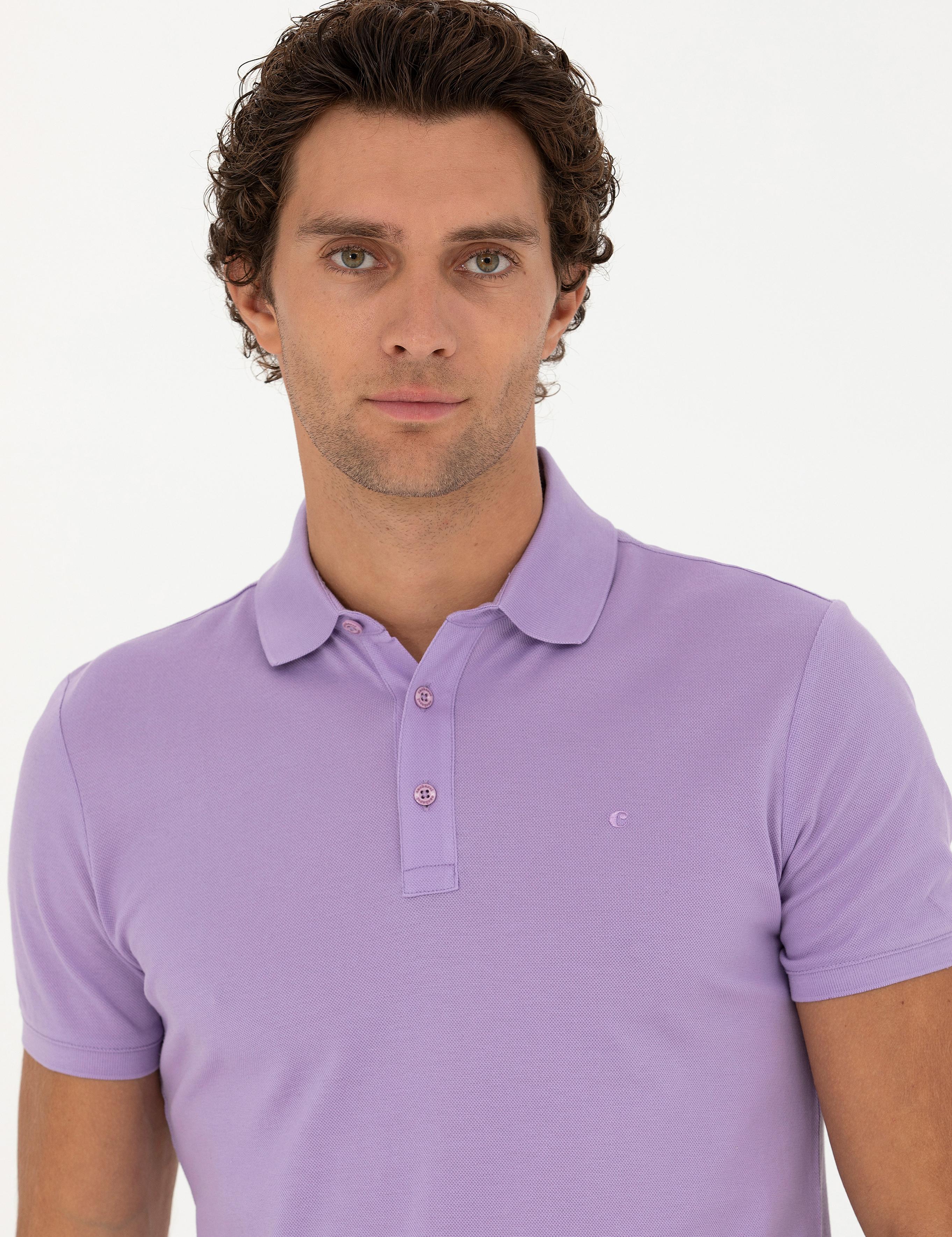 Lila Slim Fit Basic Tişört - 50265364216