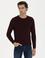 Bordo Slim Fit Bisiklet Yaka Triko Kazak