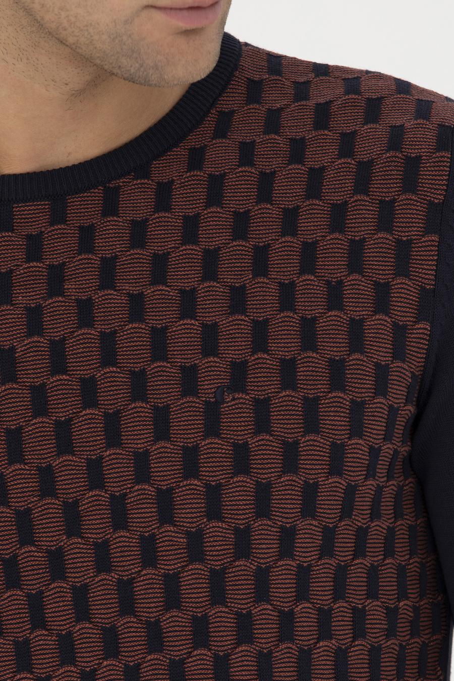 Lacivert Slim Fit %100 Pamuk Bisiklet Yaka Triko Kazak - 50234963027