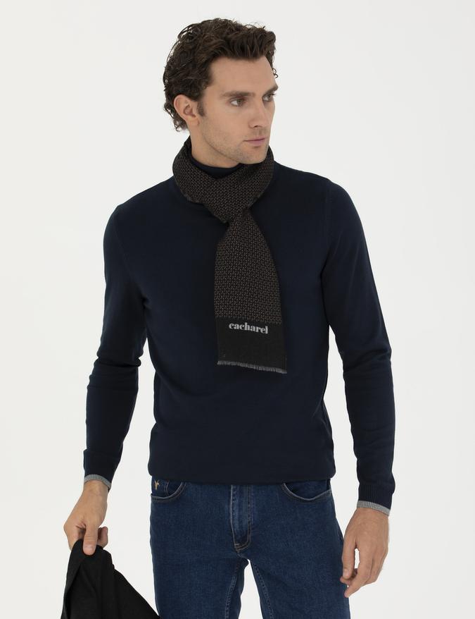 Lacivert Slim Fit Balıkçı Yaka Basic Triko Kazak